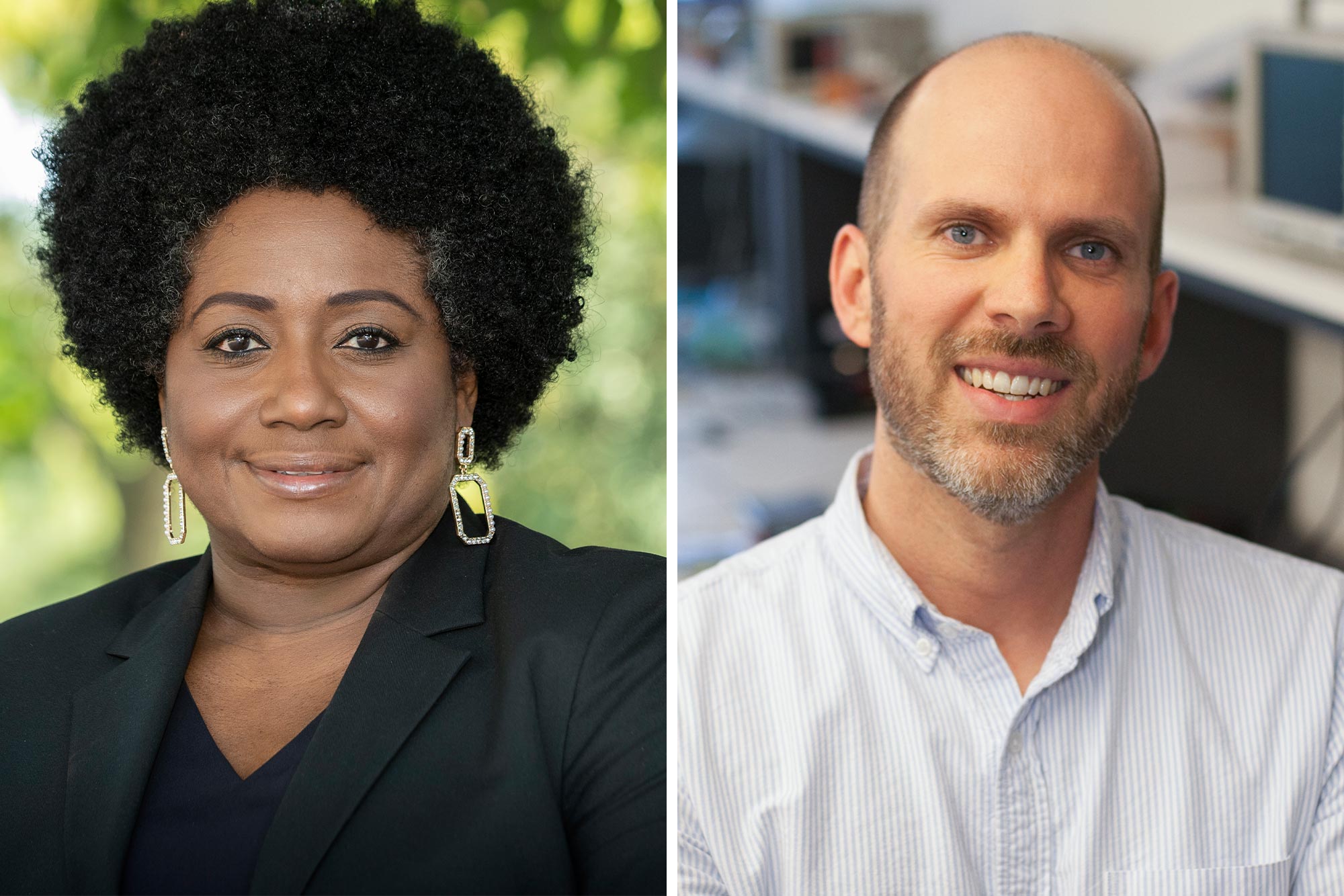 Headshots Renée Cummings, left, and Jonathan L. Goodall 