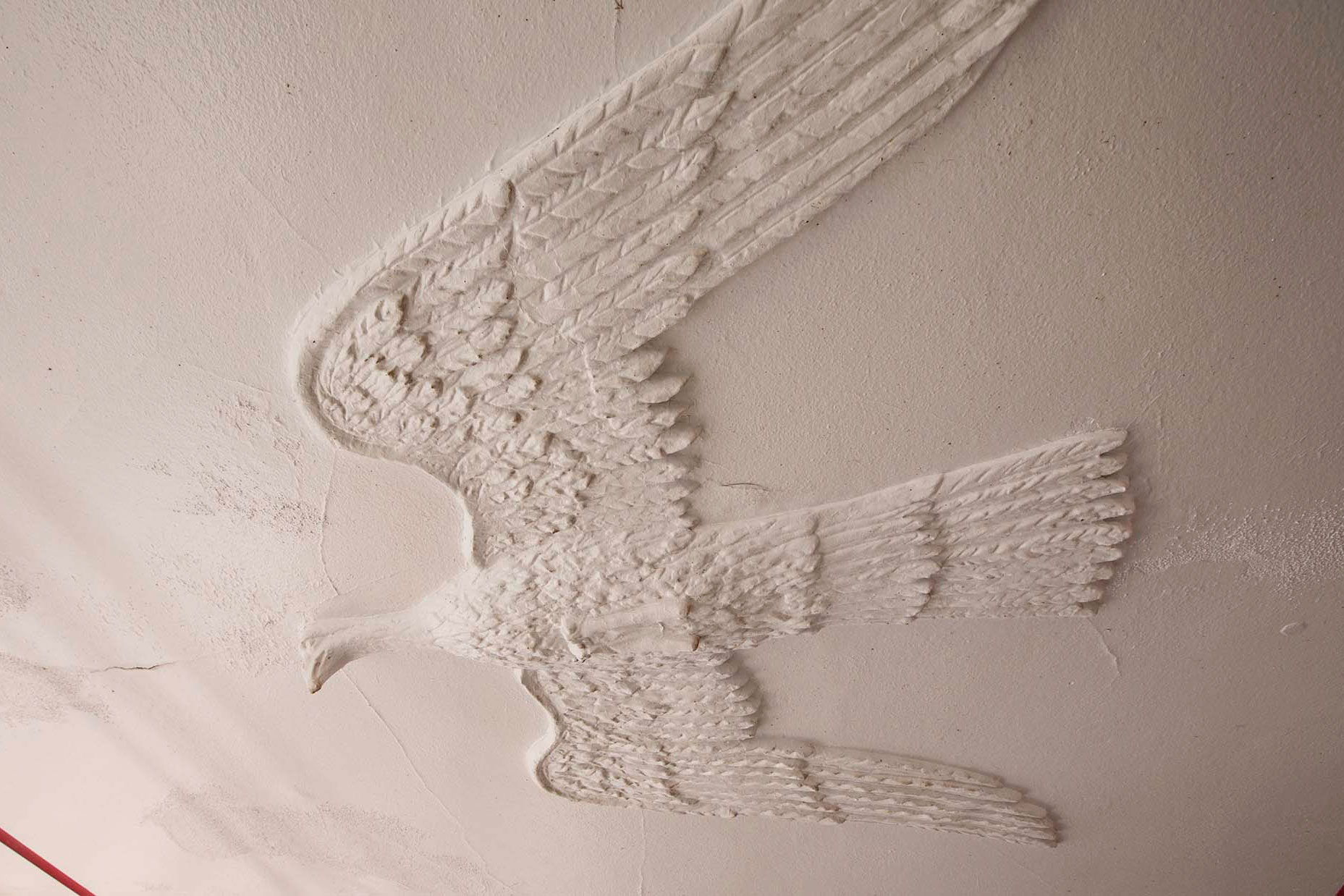 An eagle built coming out of the Rotunda ceiling