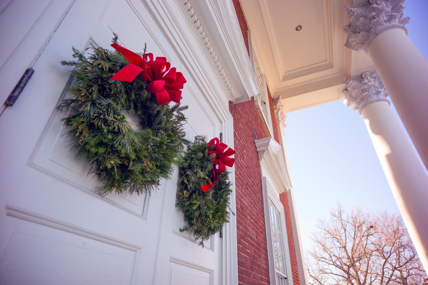 Holiday Wreaths on the Rotunda Doors
