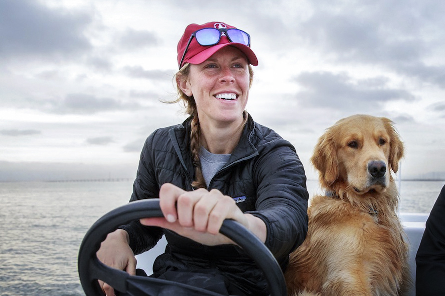 Kelsie Chaudoin, here with her dog, Riptide on a boat