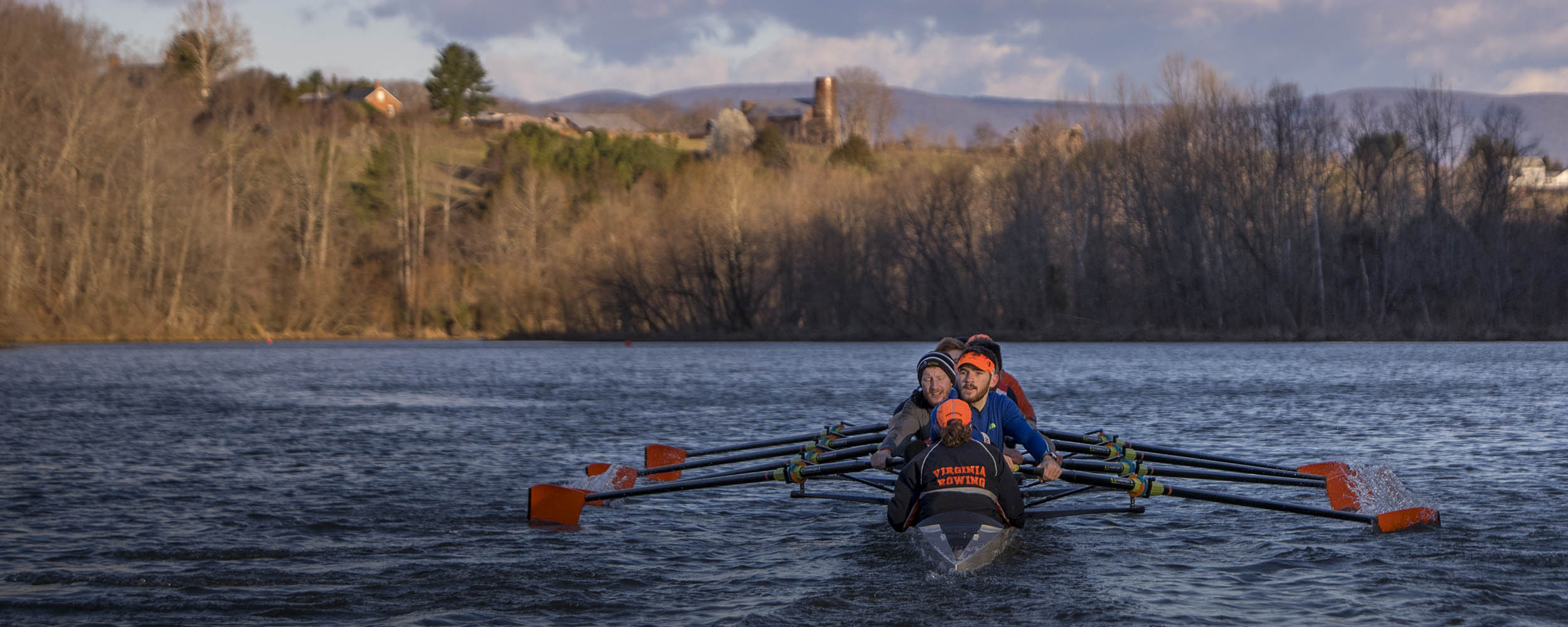 Mens Rowing team on the River