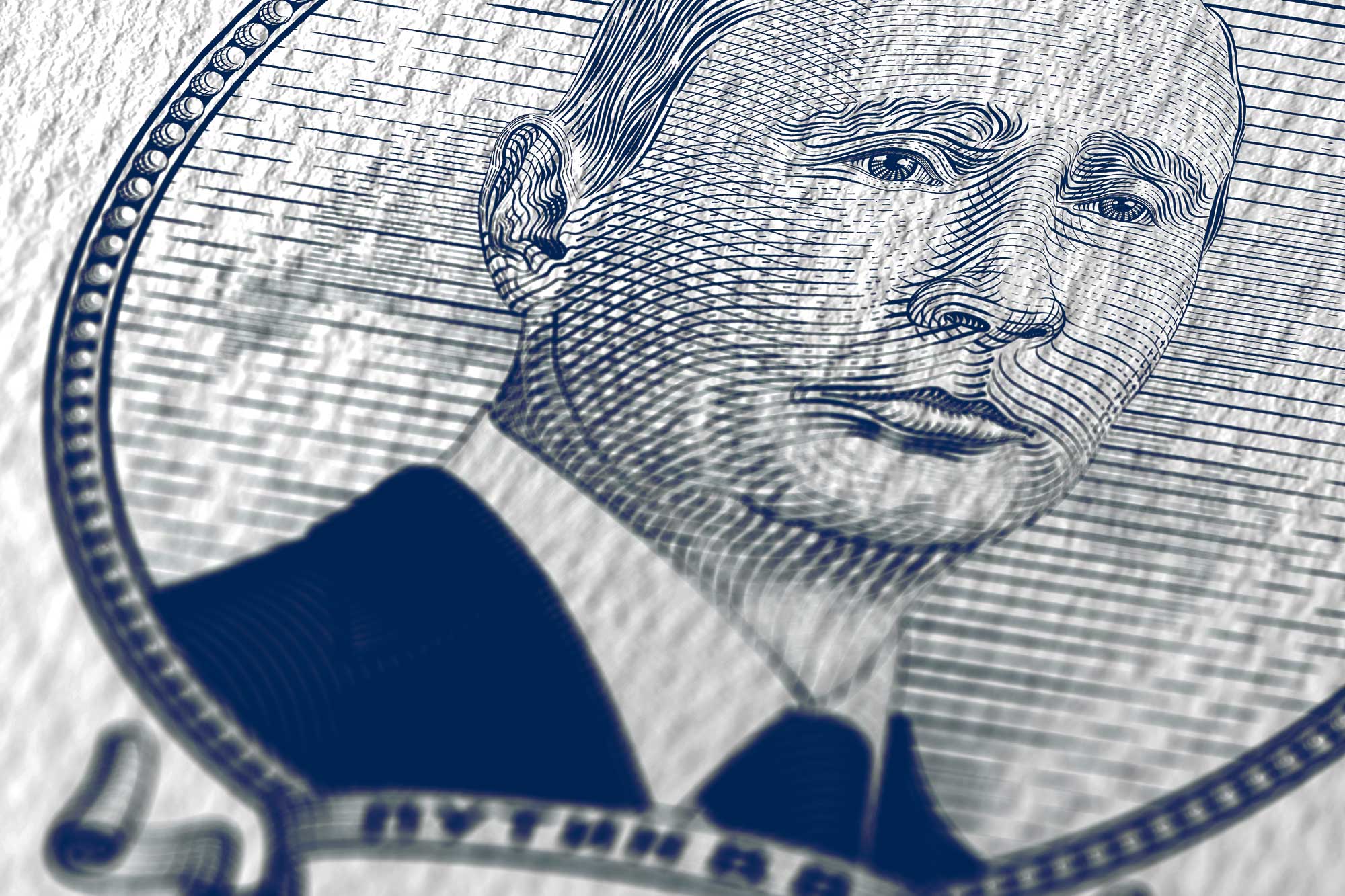 Putin's face on money