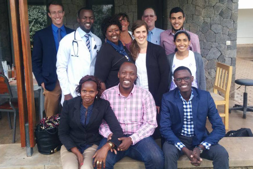 Medical student Anisha Hegde with colleagues in Rwanda pose for a group photo