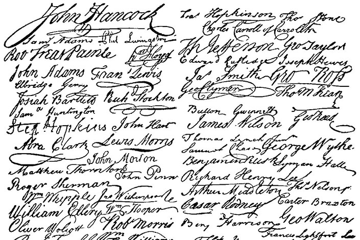 Declaration of Independence signatures