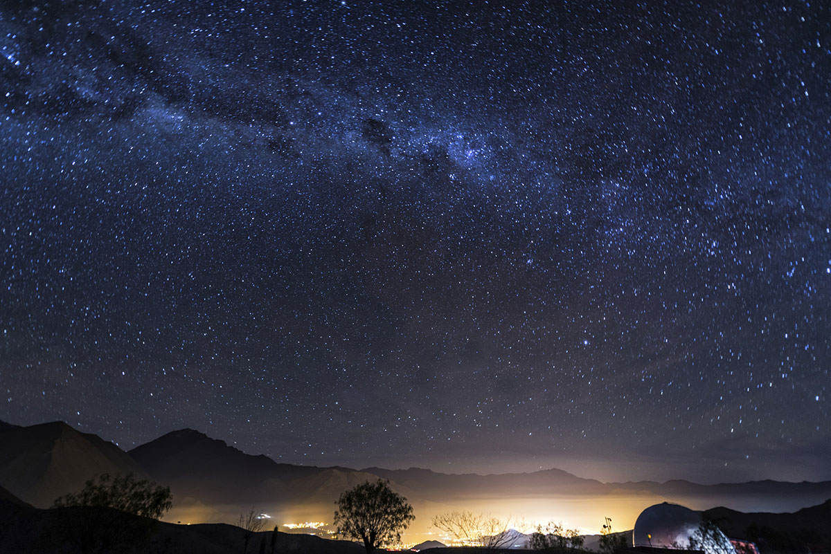 Stary sky above a chilean city