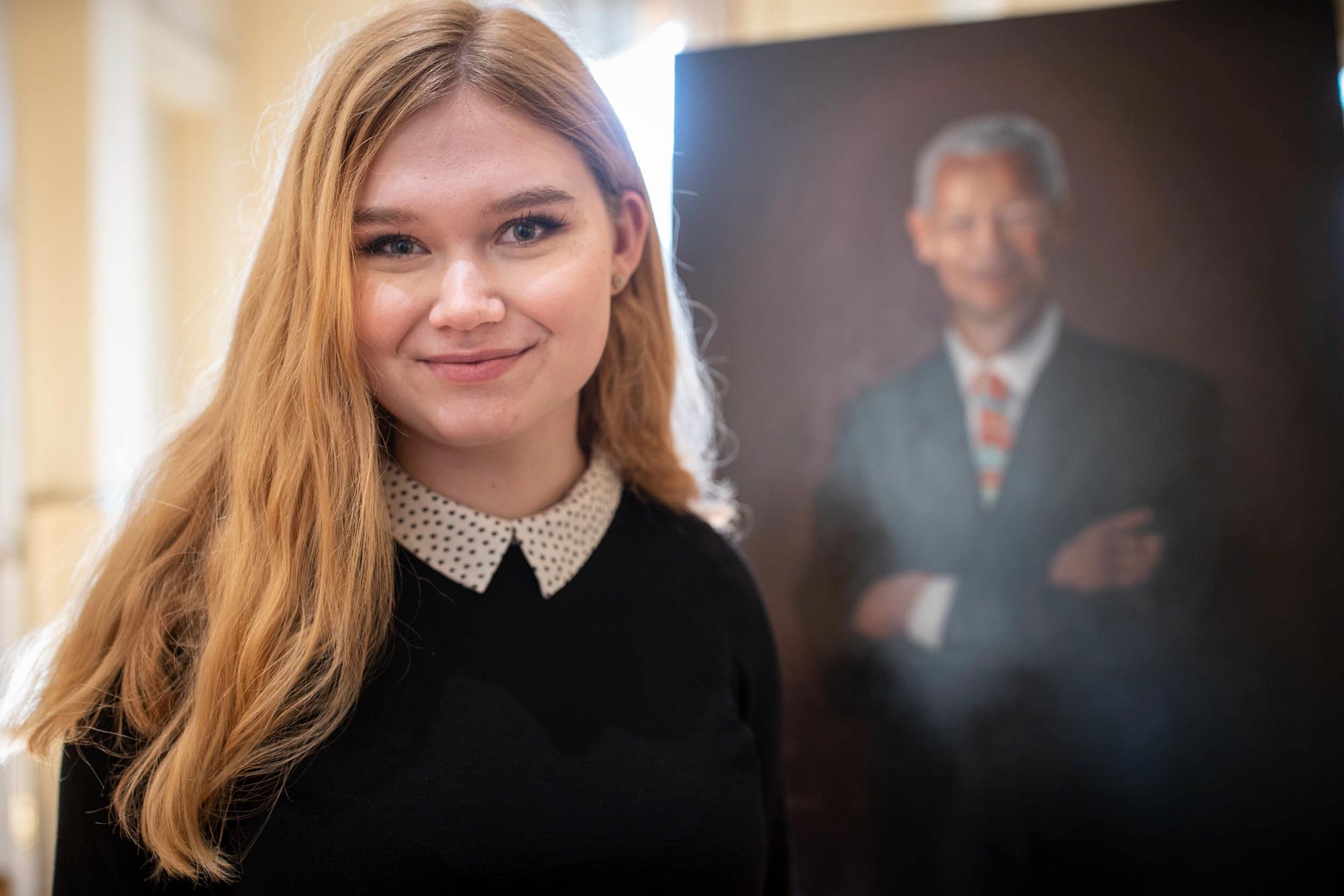 Always looking for what to paint next, second-year student Sophia Kedzierski – a resident of the new Bond House – decided she wanted to commemorate Julian Bond. 