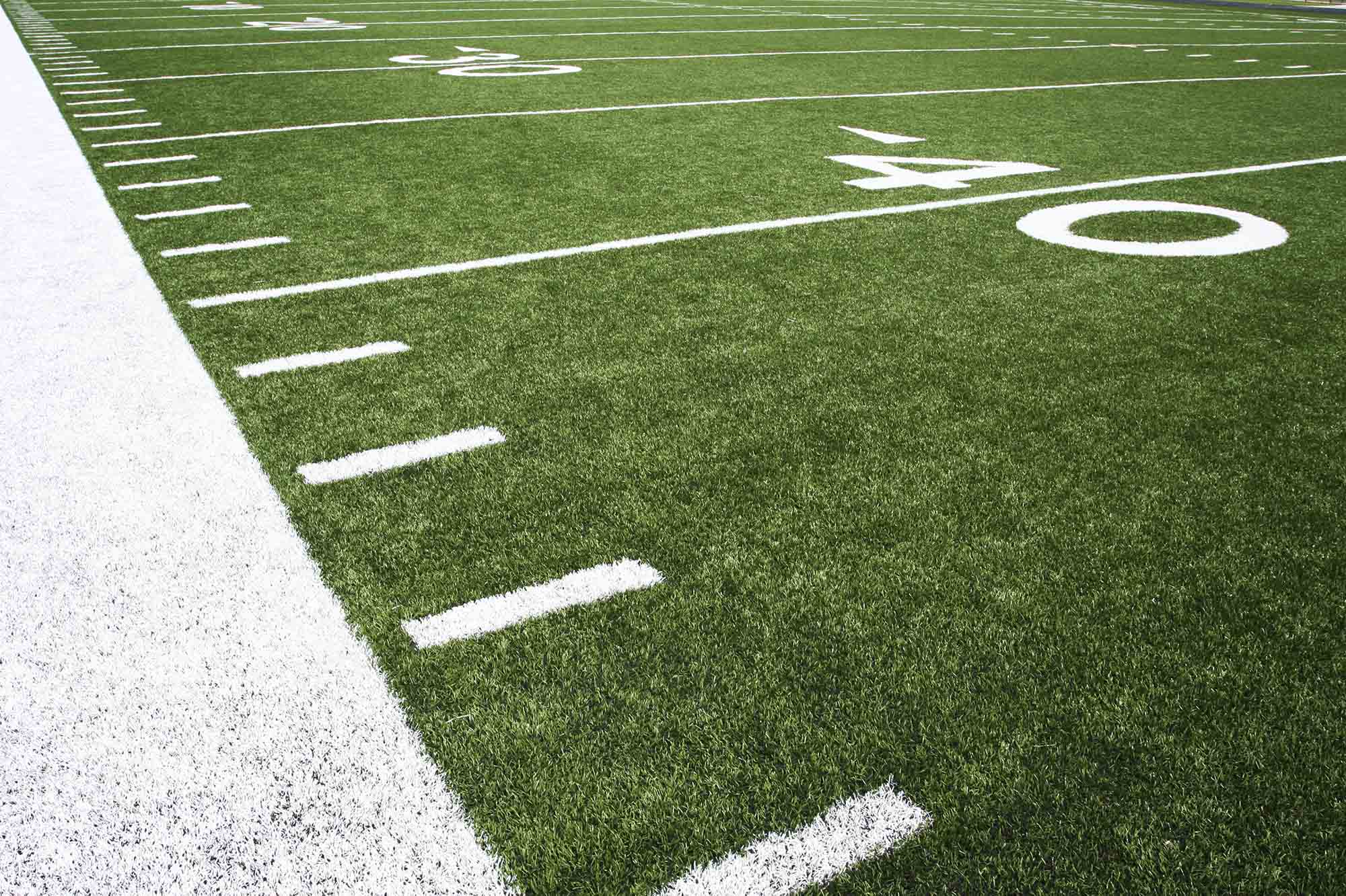 Close up of the 40 yard line