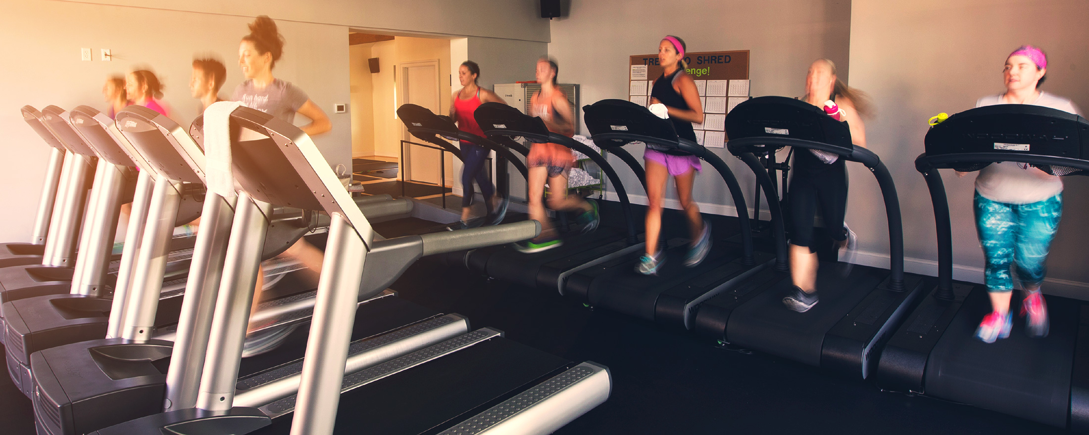 Woman running  treadmills