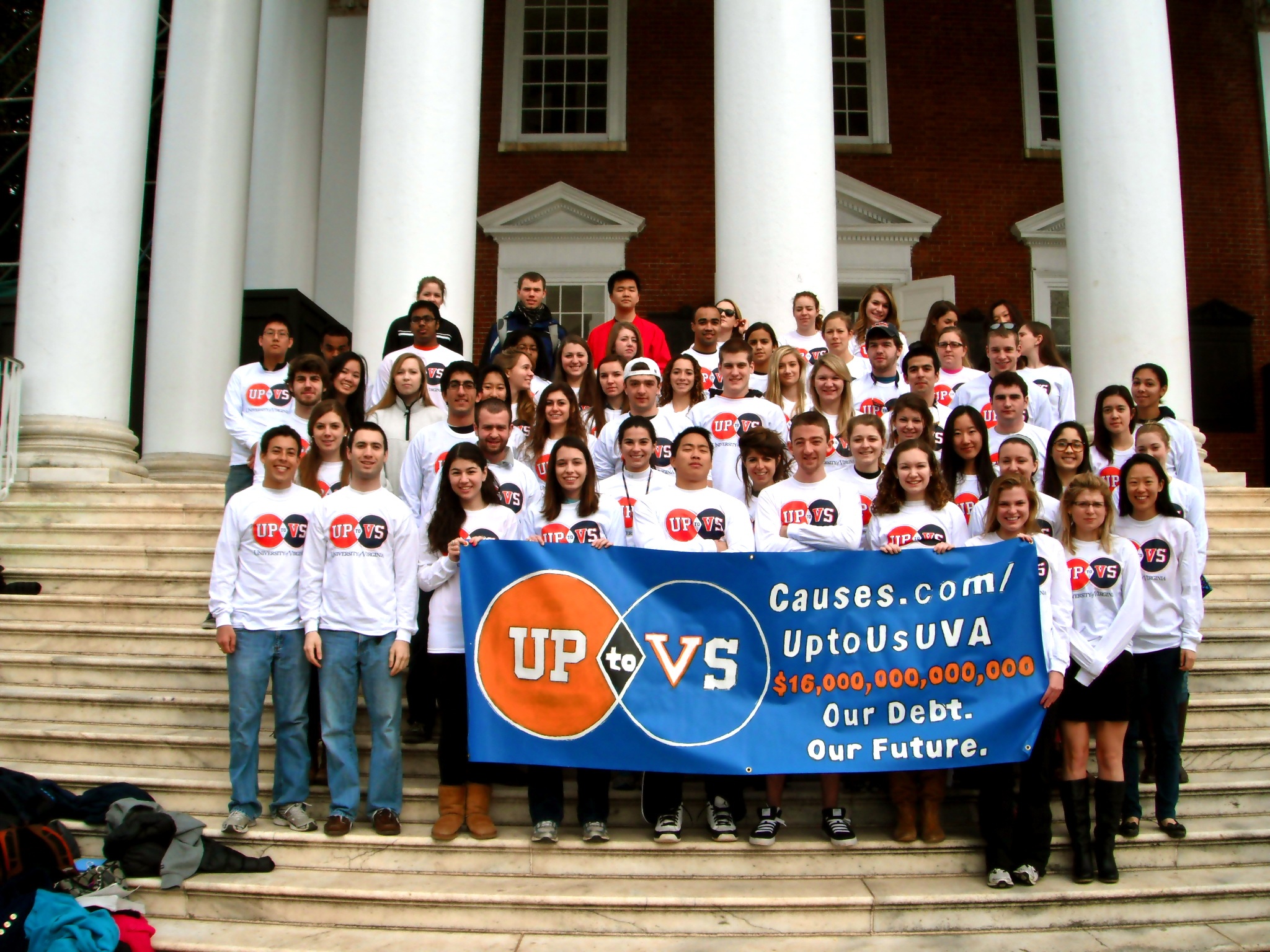 Group photo on the steps of the Rotunda