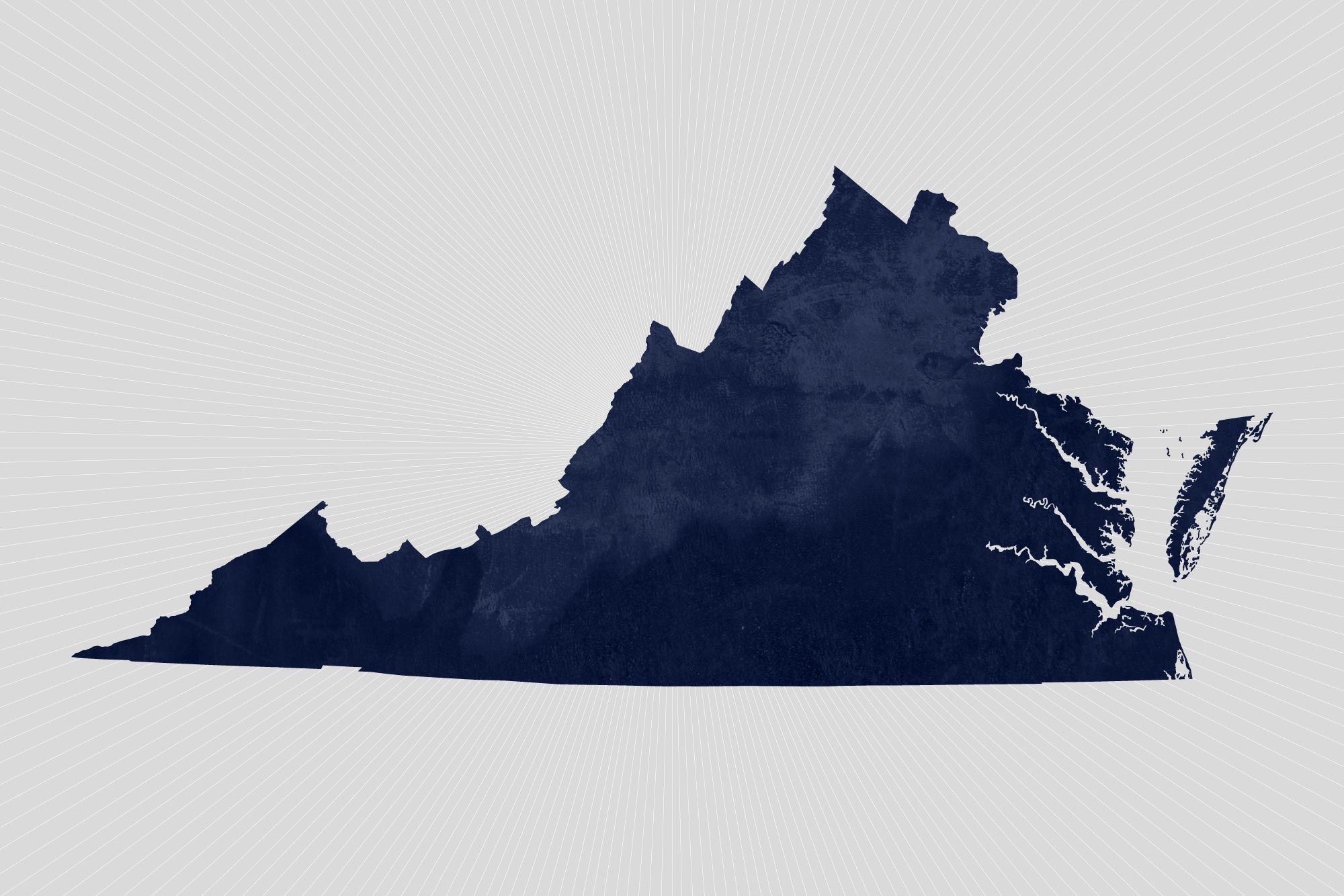 State of Virginia in a dark blue color