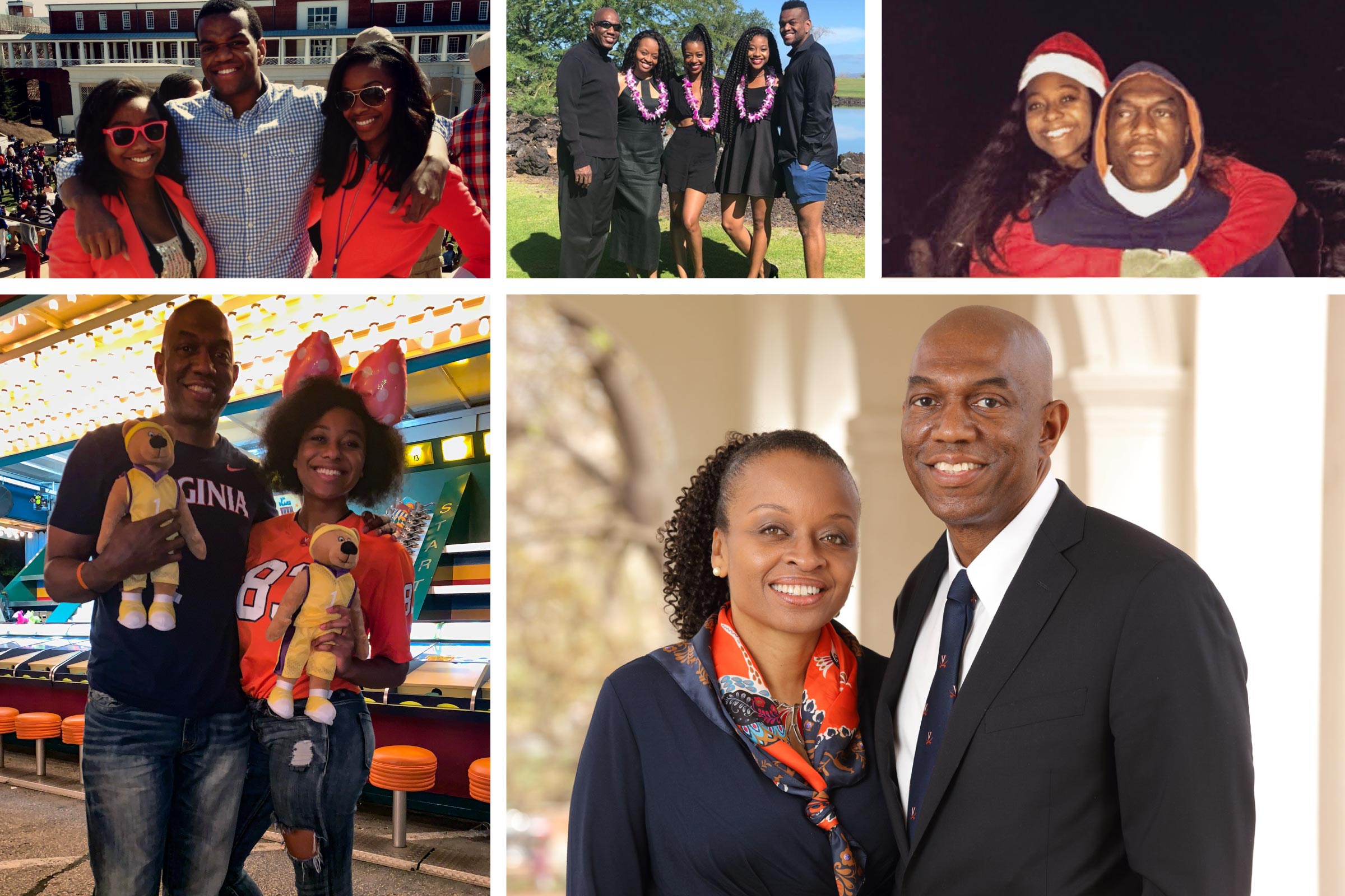 Collage of photos with Sanford Williams and Dr. Anastasia Williams and their family