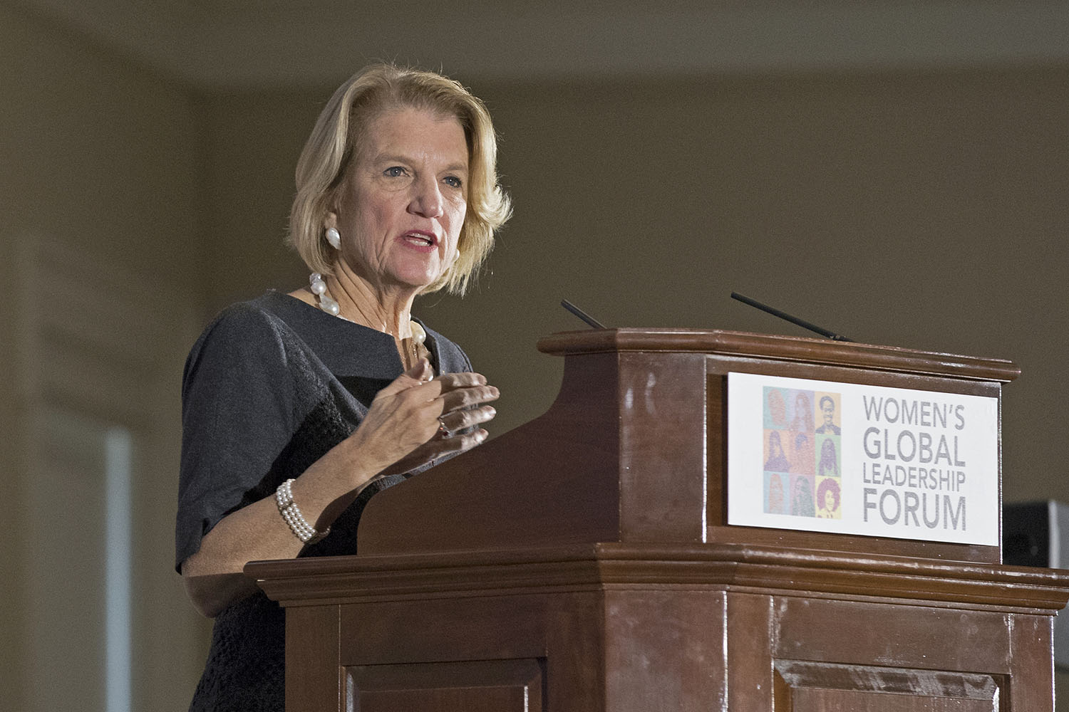 Republican U.S. Sen. Shelley Moore Capito speaking at a podium
