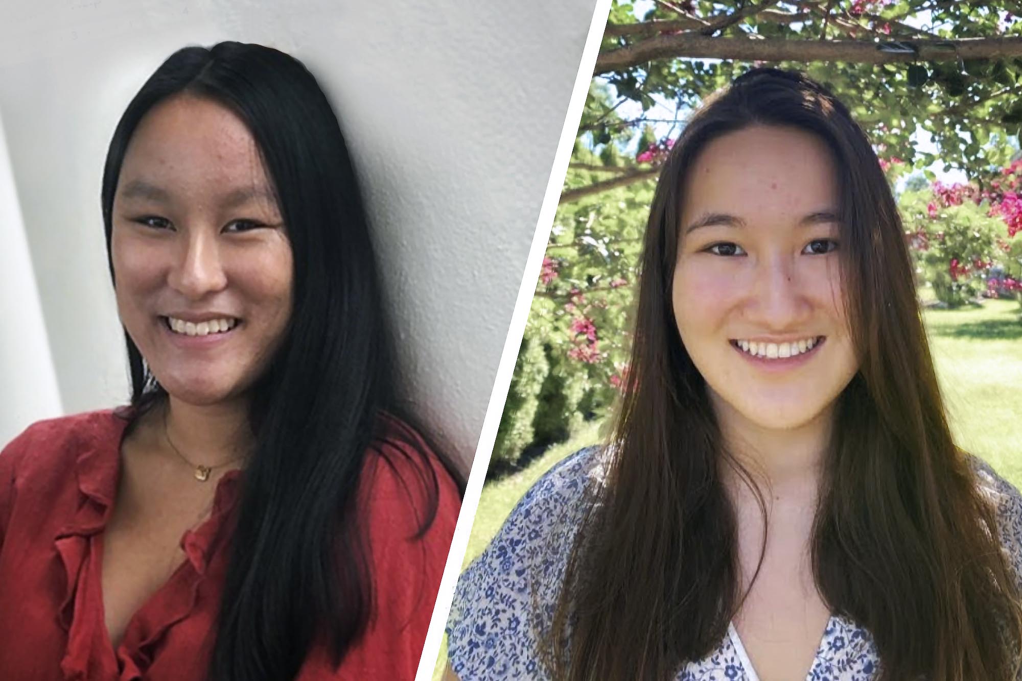 Headshots: Connie Zhang, left, and Diana Damenova, right