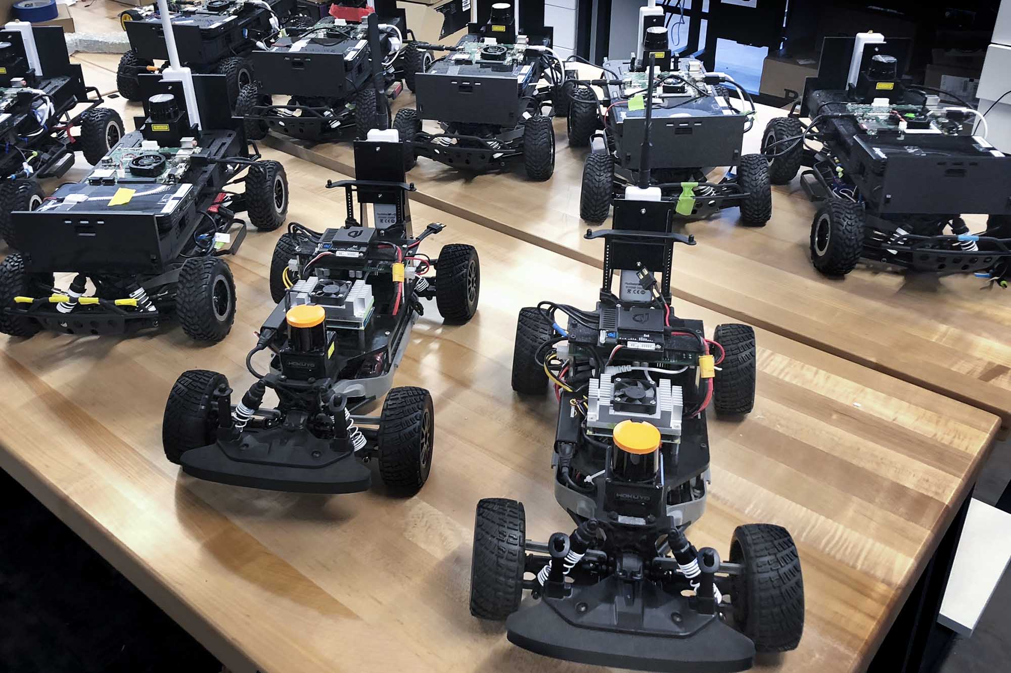 autonomous vehicles sitting on a table