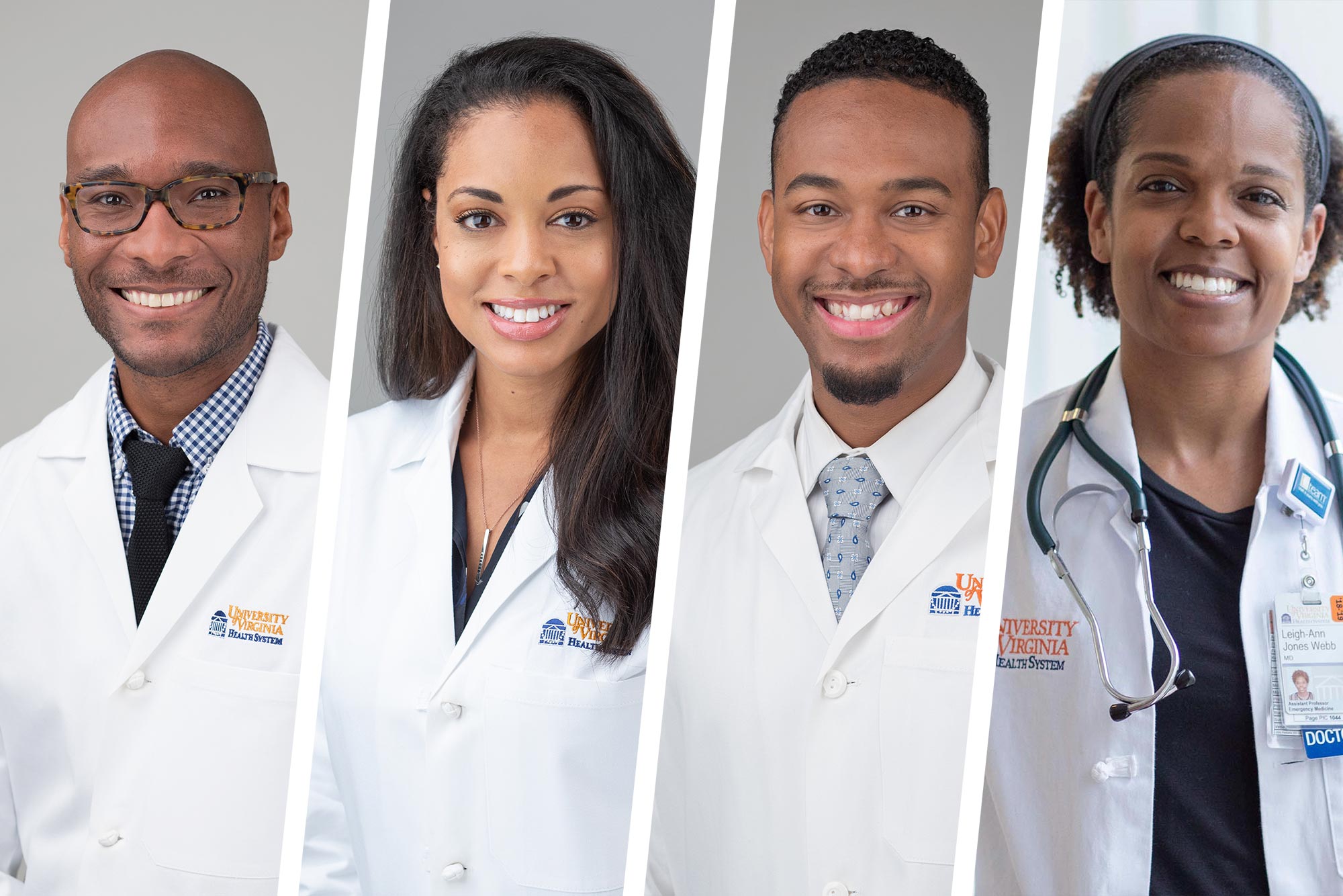 Headshots From left to right, Dr. Taison Bell, Dr. Ebony Hilton-Buchholz, Dr. Bryant Cameron Webb and Dr. Leigh-Ann Webb.