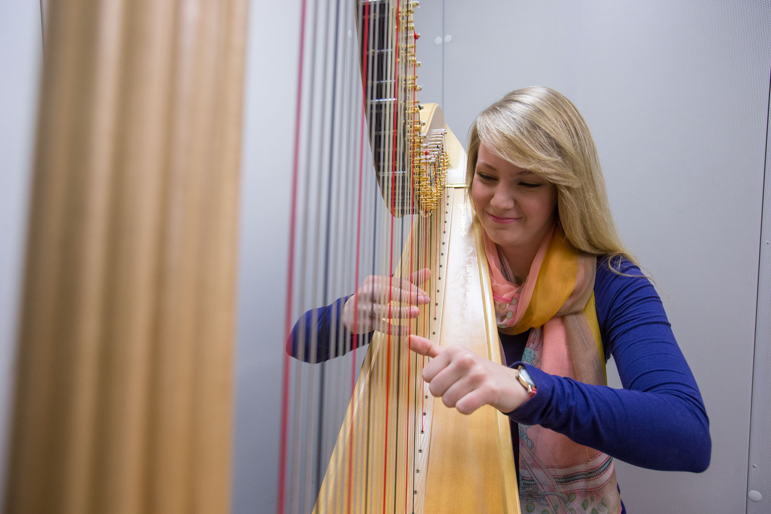 Bruno has played the harp since fifth grade and has performed at the White House and major venues nationally and internationally.