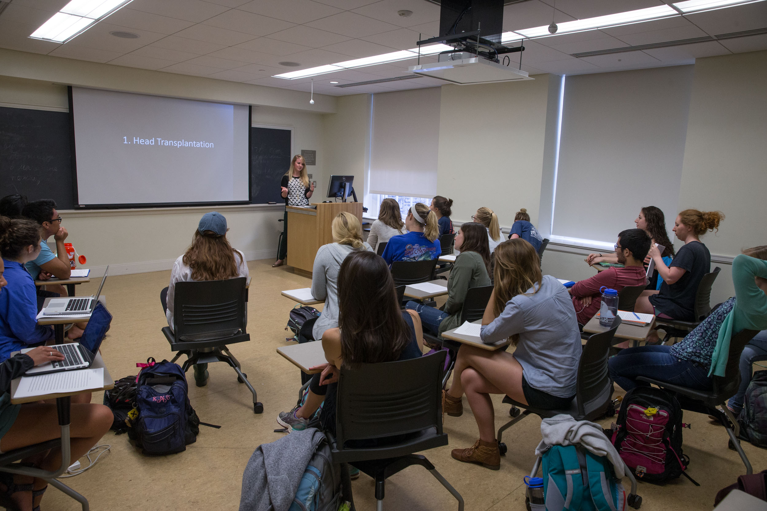 Bruno teaches an undergraduate seminar on the ethics of organ transplantation.