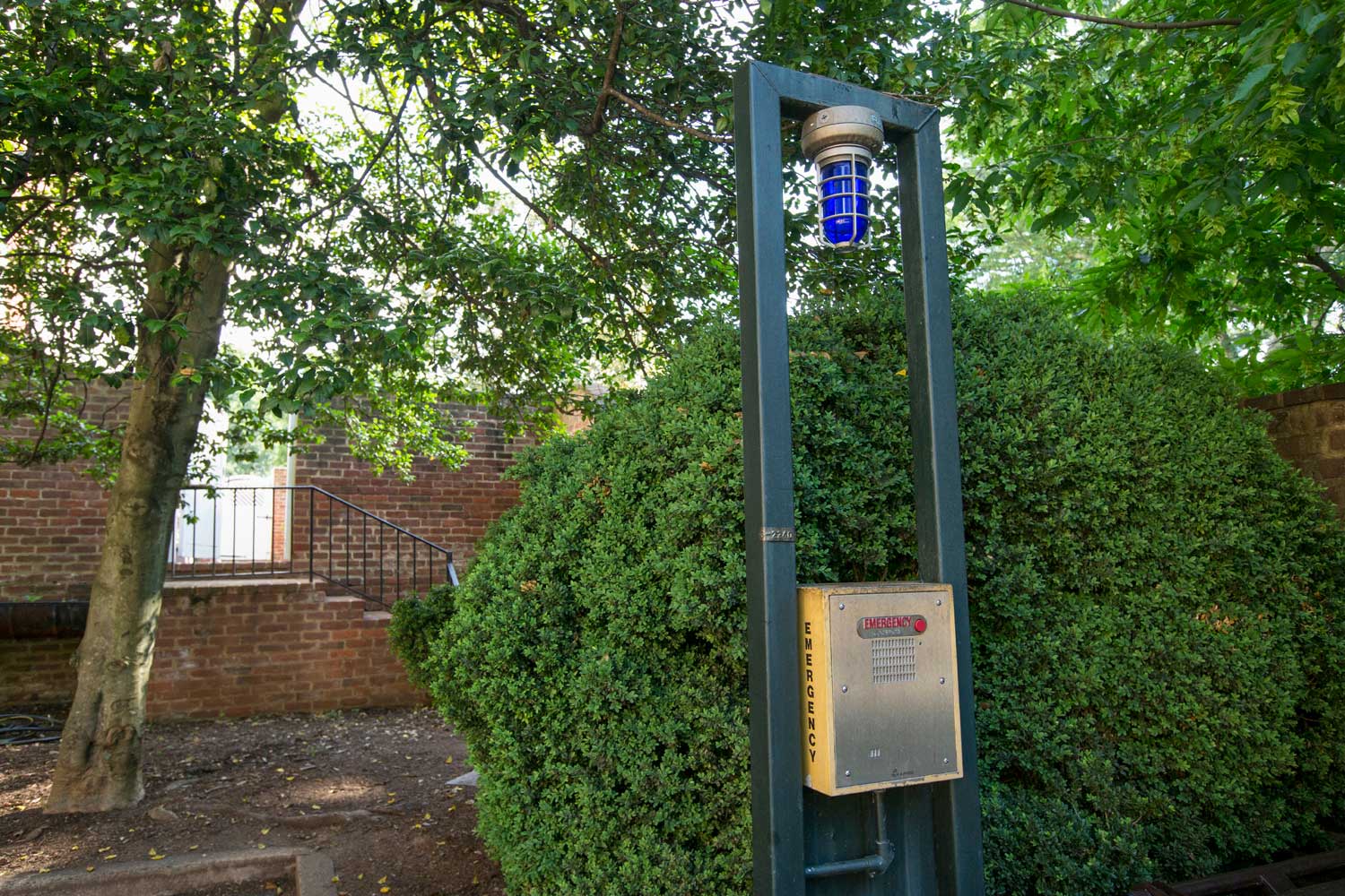 Emergency phone with Blue light above it