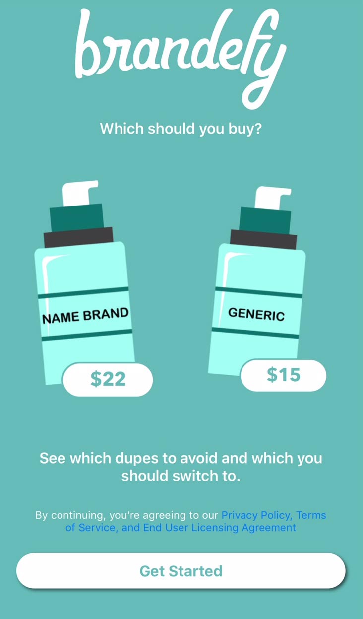 Two pill bottles. The left bottle is named Name Brand and costs $22 and the right bottle is labeled Generic and costs $15