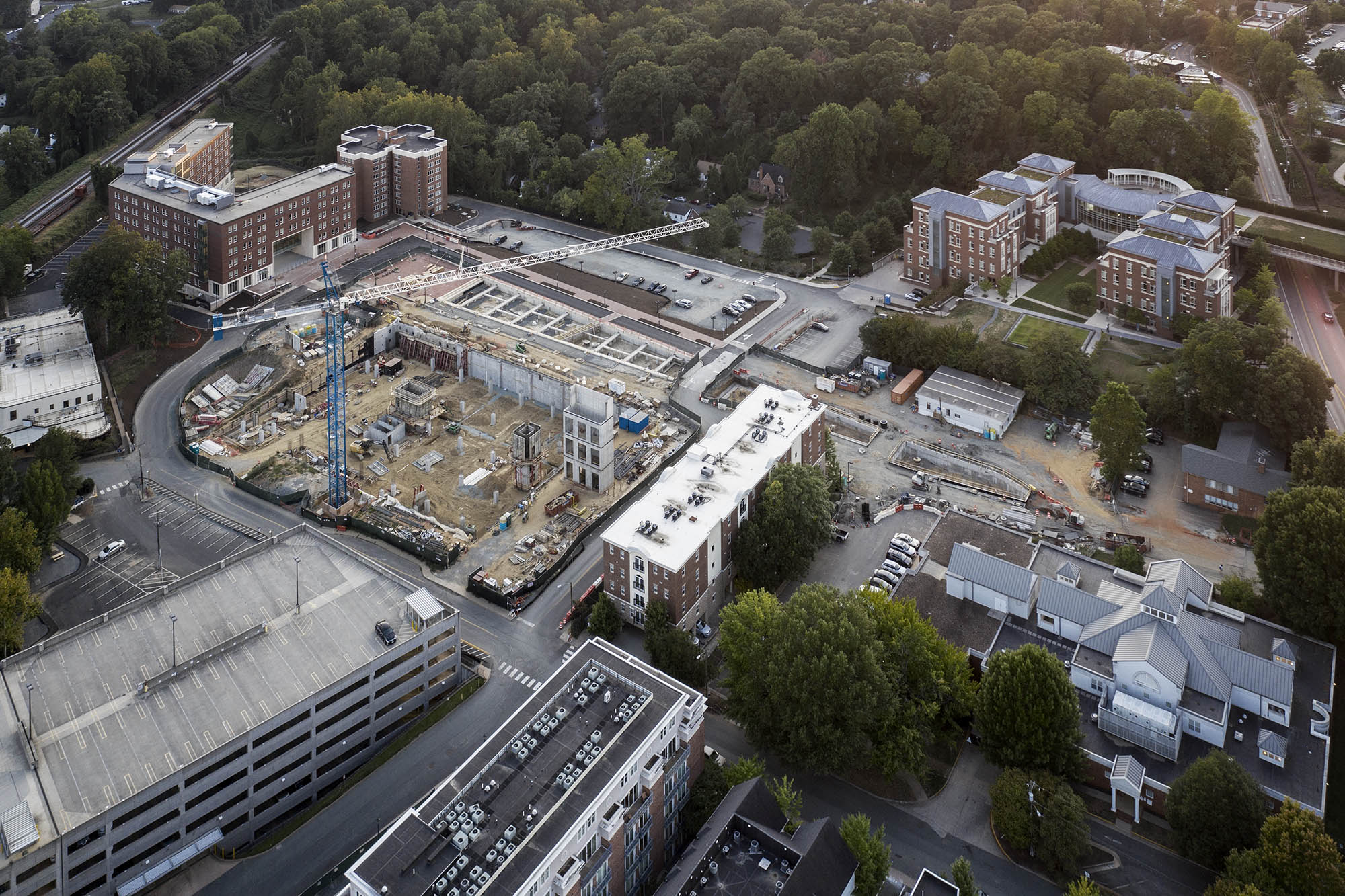 Arial view of the construction project from Brandon Avenue