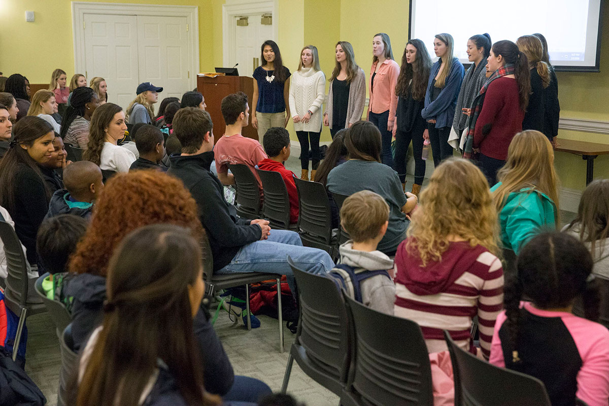 3.)	The Virginia Sil’Hooettes performed for the mentors and their “little buddies” earlier this month.