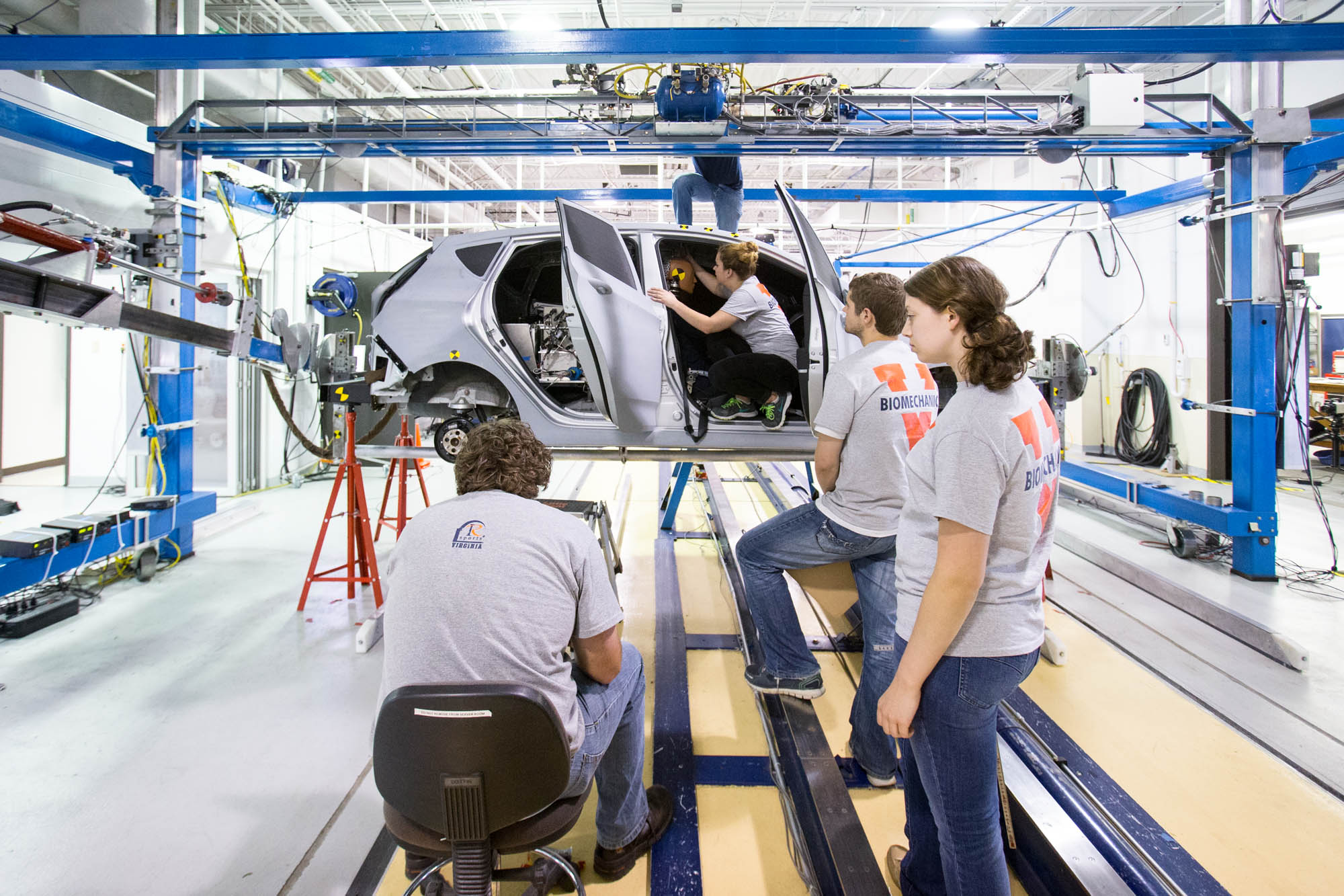 A vehicle before a rollover test.