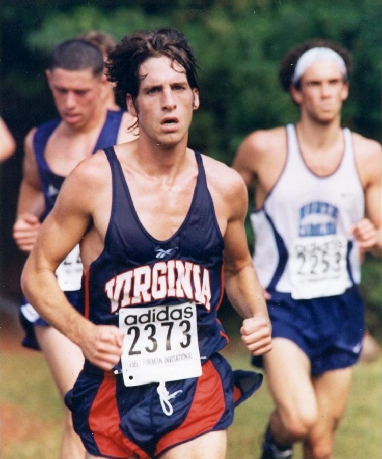 Chris Farley running at a cross country meet