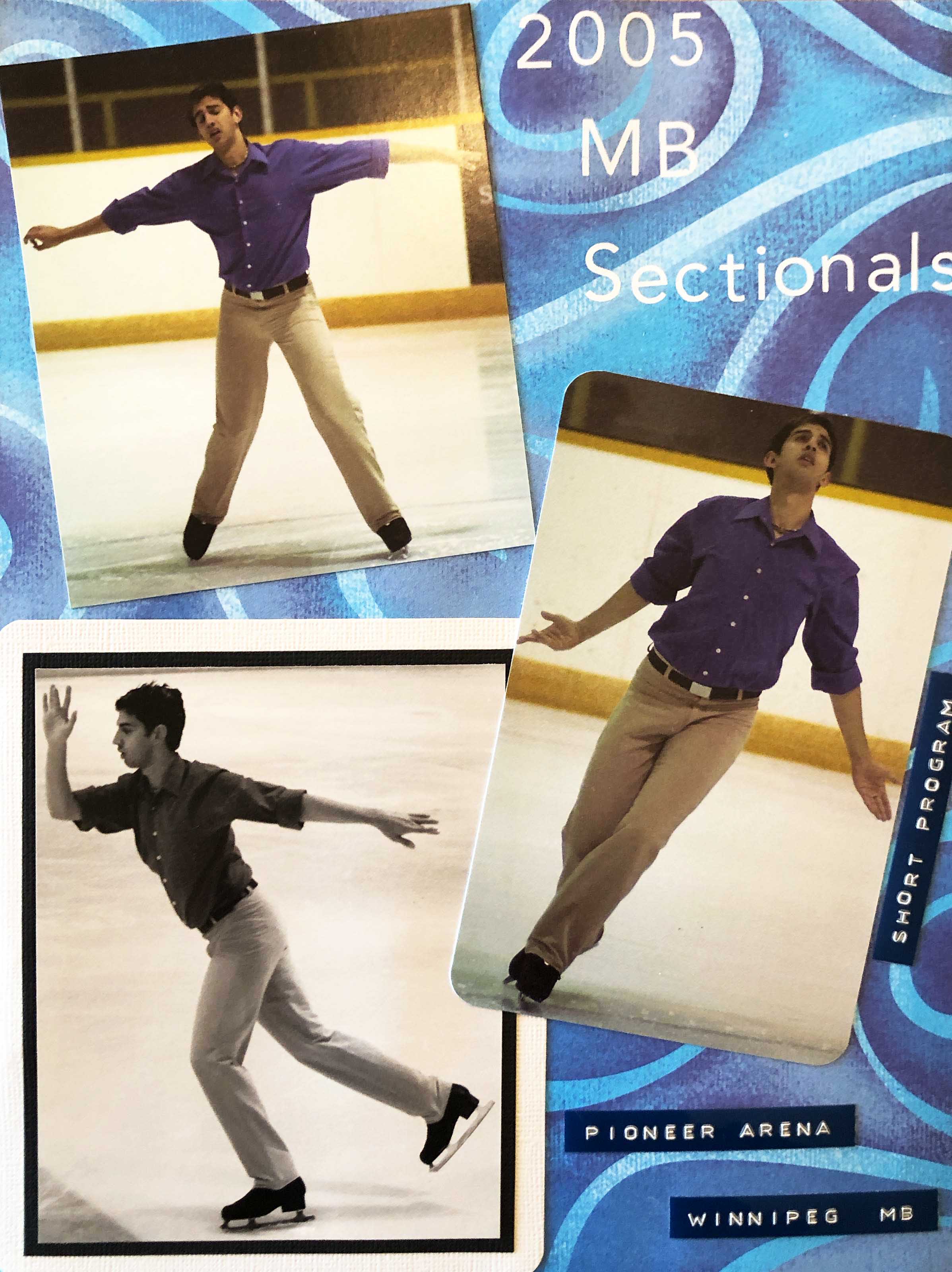 Collage of Christopher Ali on the ice