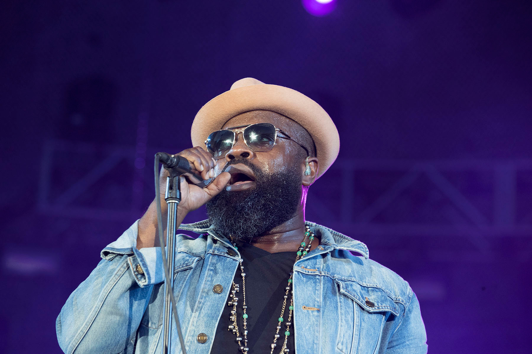 Tariq "Black Thought" Trotter of The Roots electrified the crowd with a high-energy hip hop ensemble that came complete with a tuba player.