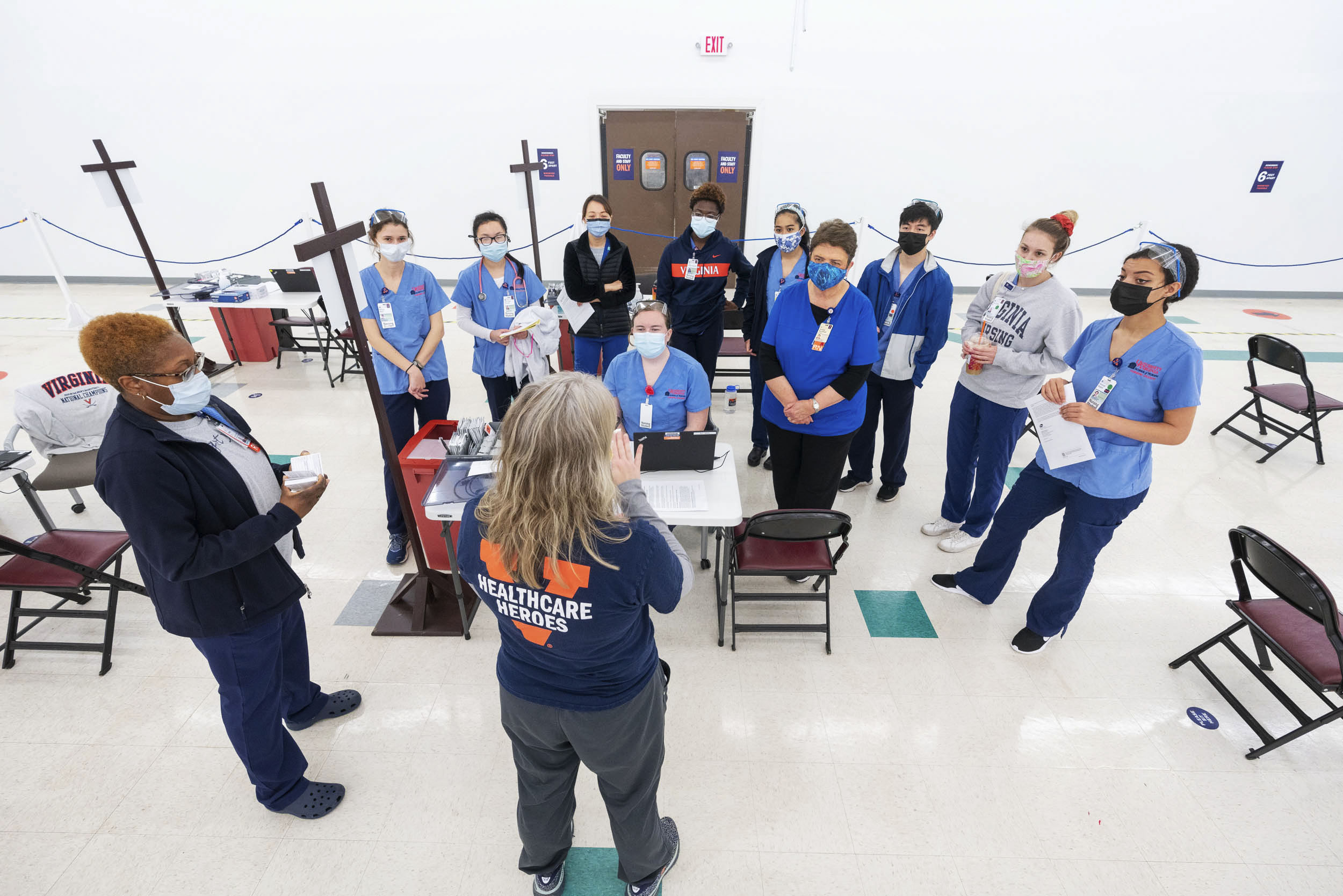 Denise Barth speaks to a group of nurses and nursing students