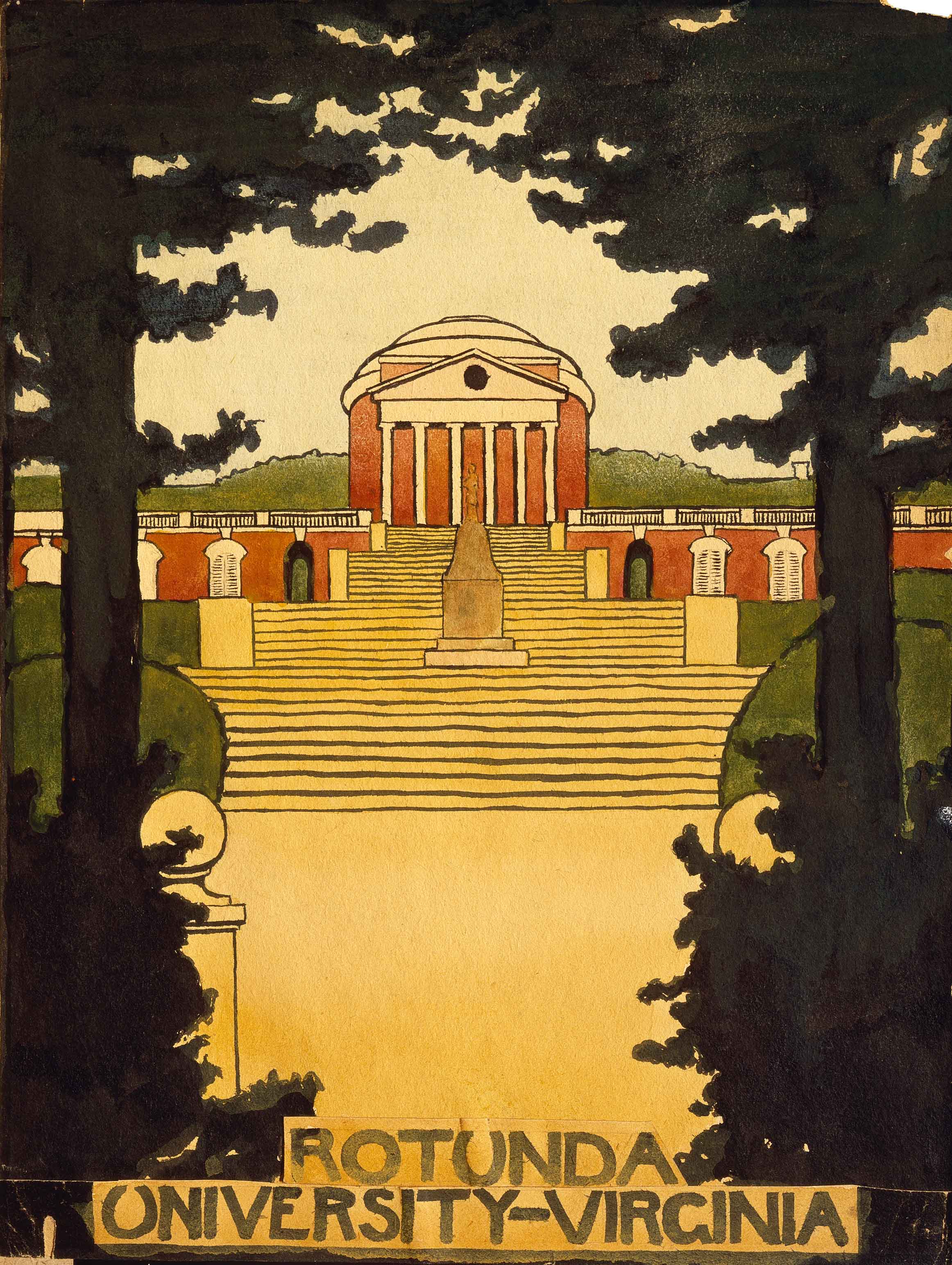 Untitled (Rotunda -University of Virginia) Scrapbook U of V, 1912-1914, Georgia O’Keeffe, Watercolor on paper 11 7/8 x 9 (30.16 x 22.86), Georgia O’Keeffe Museum, Gift of The Georgia O’Keeffe Foundation (2006.05.614), © Georgia O’Keeffe Museum 