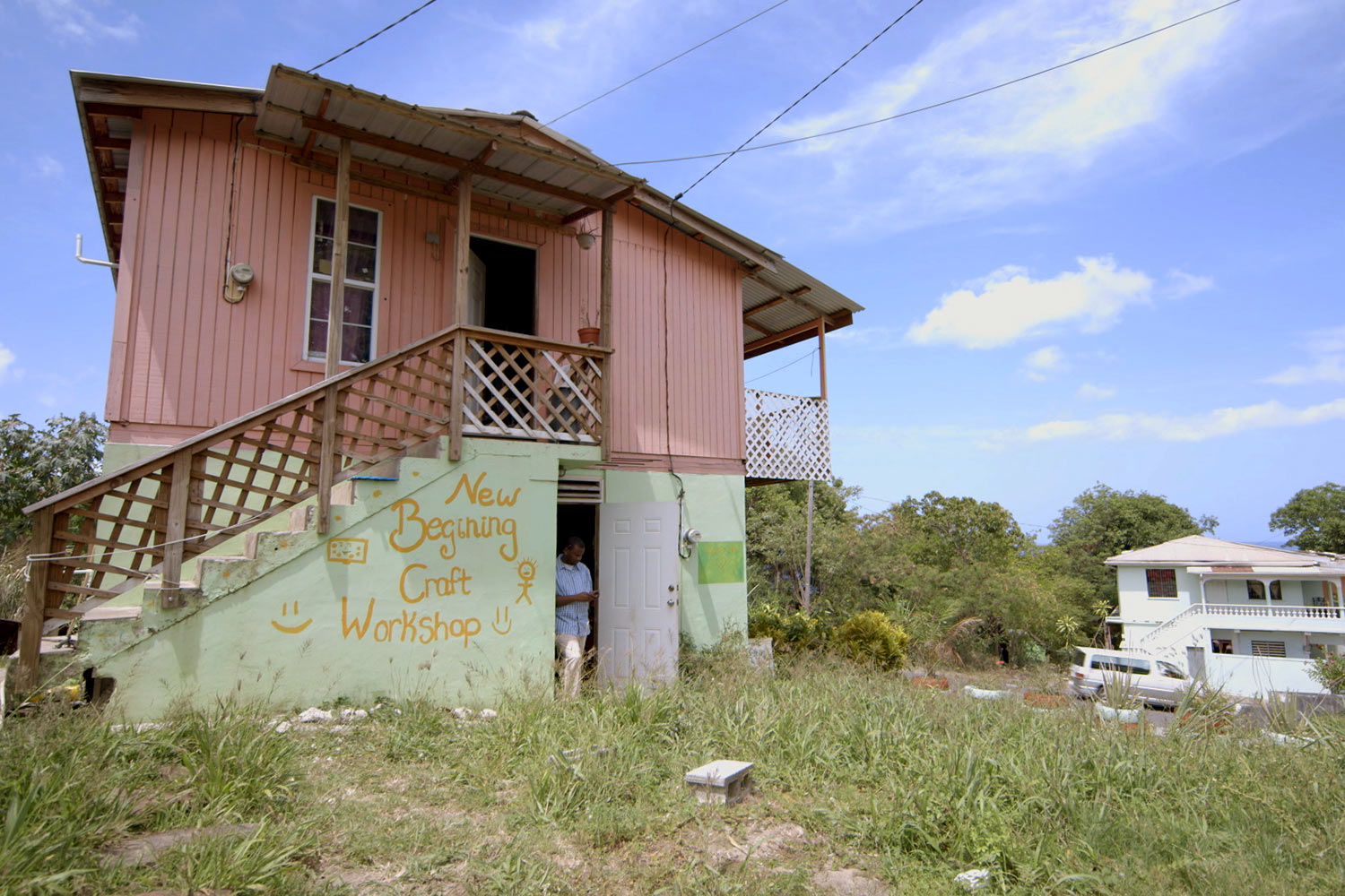 New Beginning Craft Workshop is one of several small businesses that students visited on the island.