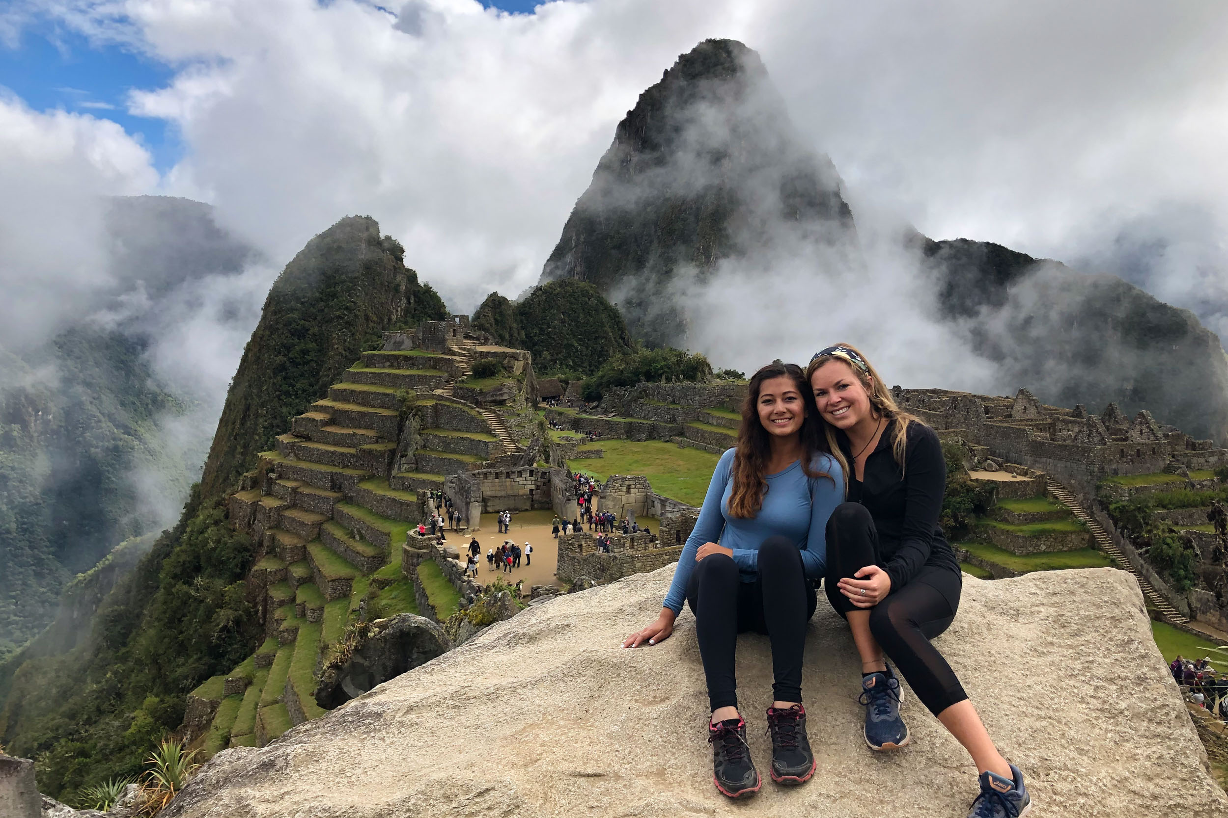 Caroline Oyler and Priyashma Joshi at Machu Picchu. 