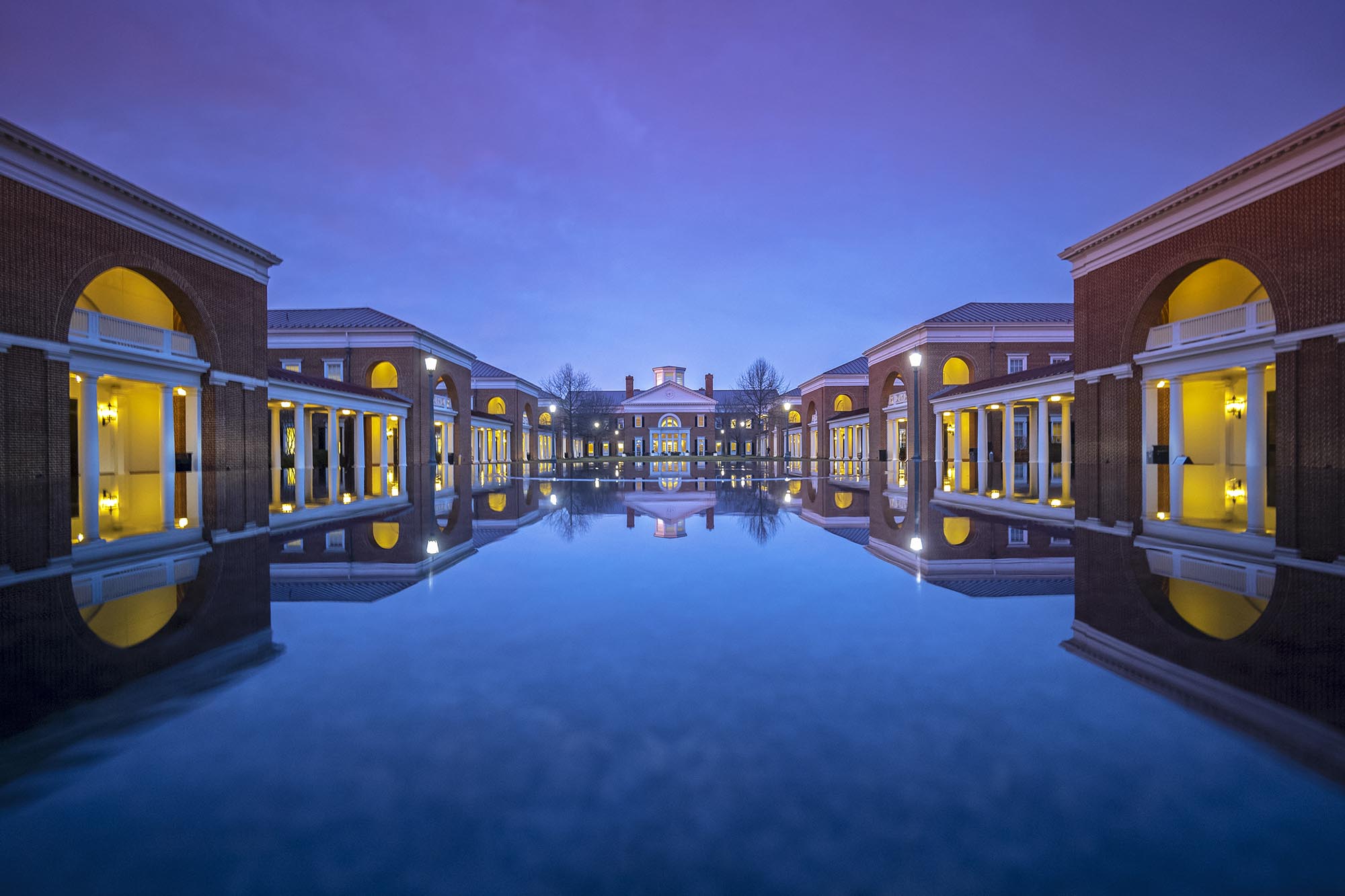 The Darden School of Business reflection fountain