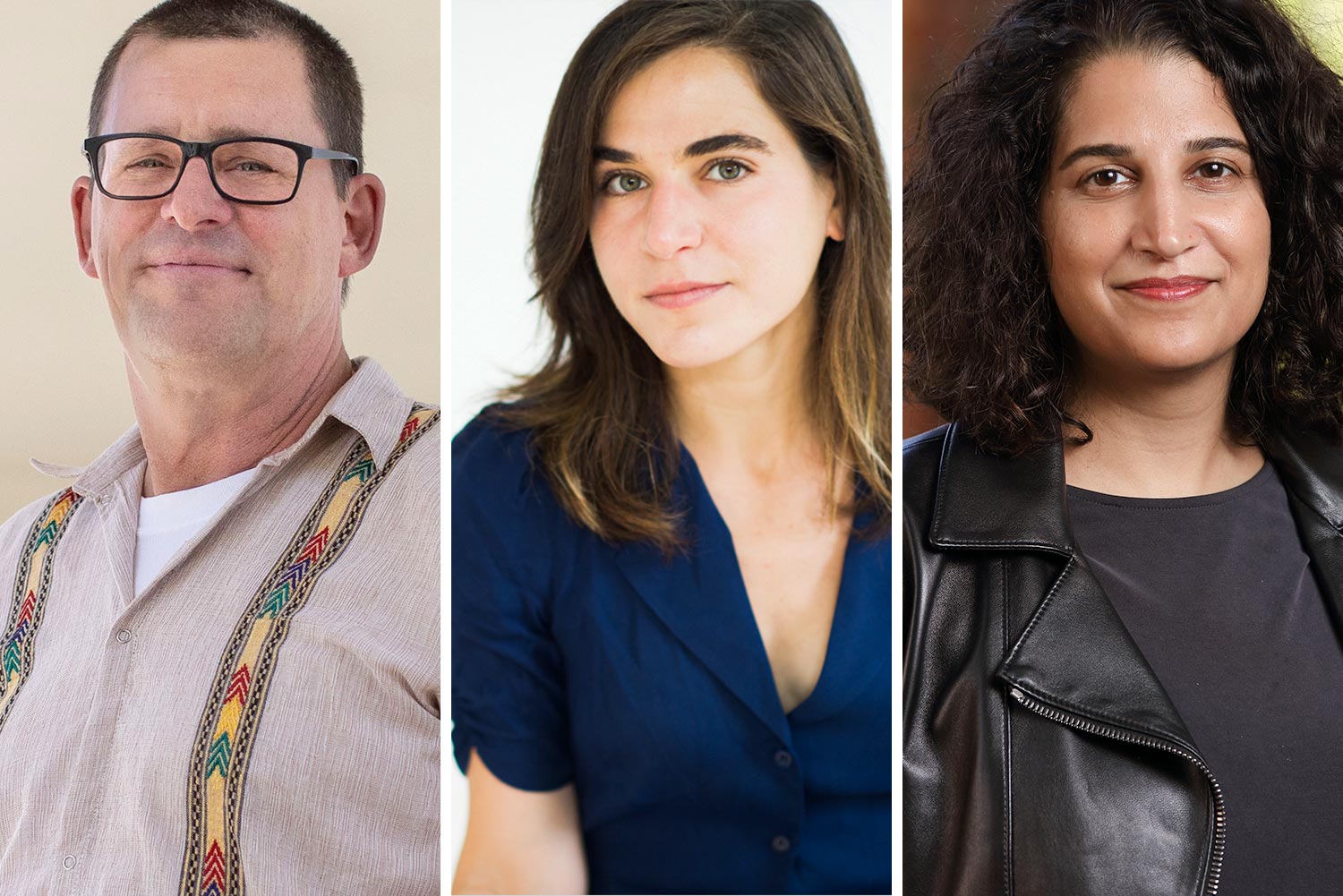 Headshots left to right: David Edmunds, Laura Goldblatt and Rupa Valdez