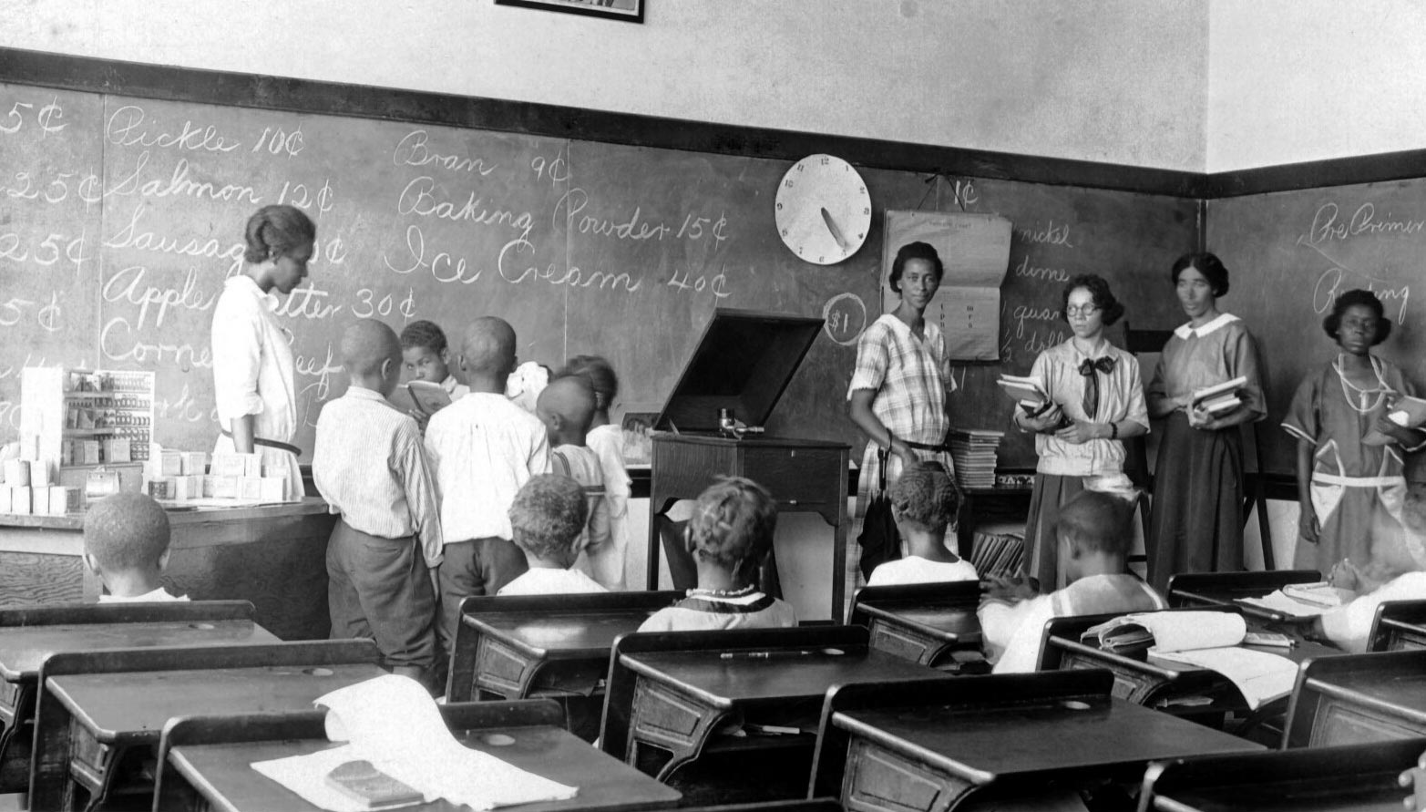 African-American students in an unidentified Virginia school from the first half of the 20th century, in a photo taken by educator Jackson Davis. 