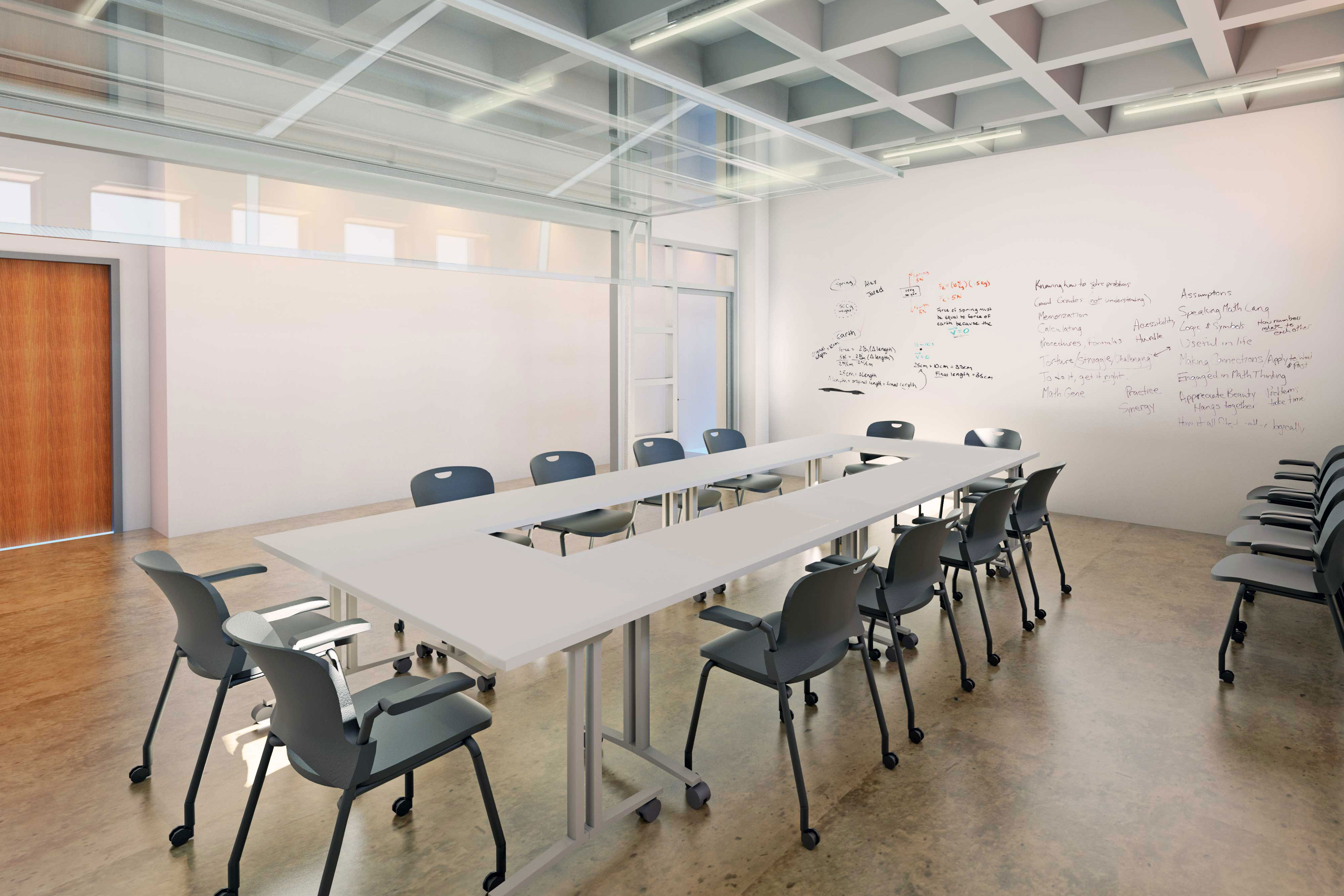 The advising center will include several large meeting rooms available to host advising workshops and other events. (Photo credit: Eric Masters, architectural designer, Nalls Architecture) 