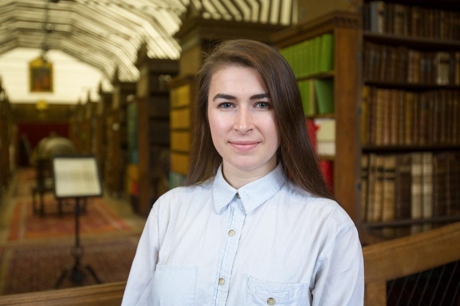 Cox in the library of St. John’s College at Oxford. 