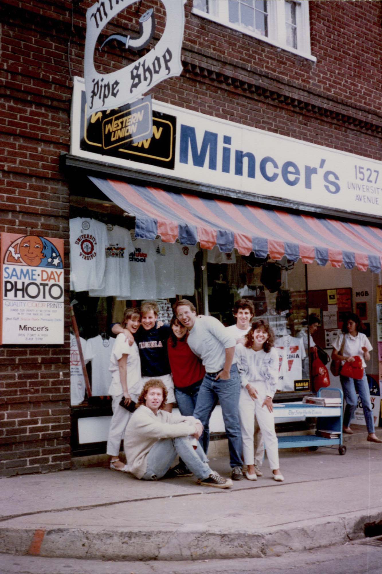 Hager, far right, with her friends in a vintage photo