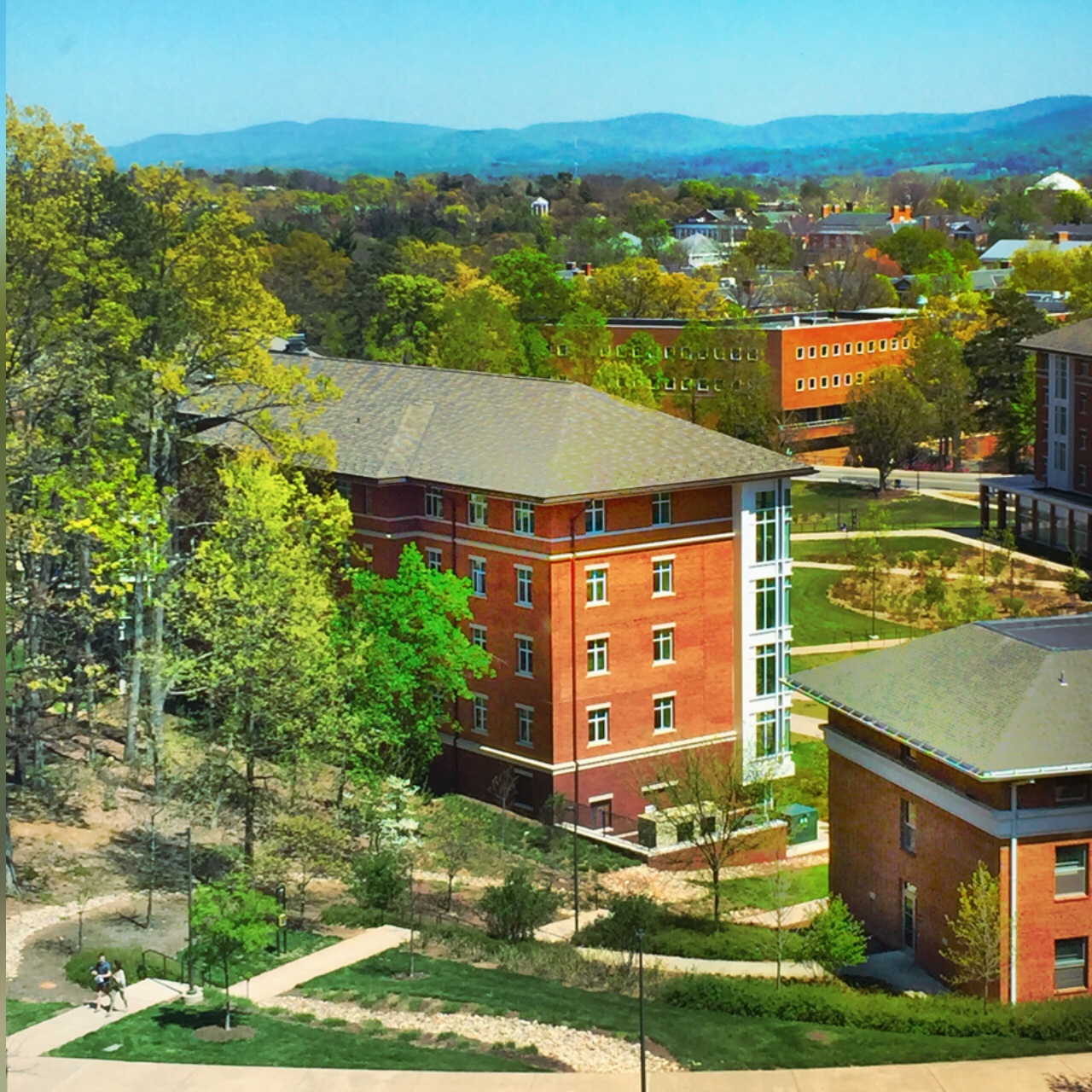 Aerial view of UVA dorms