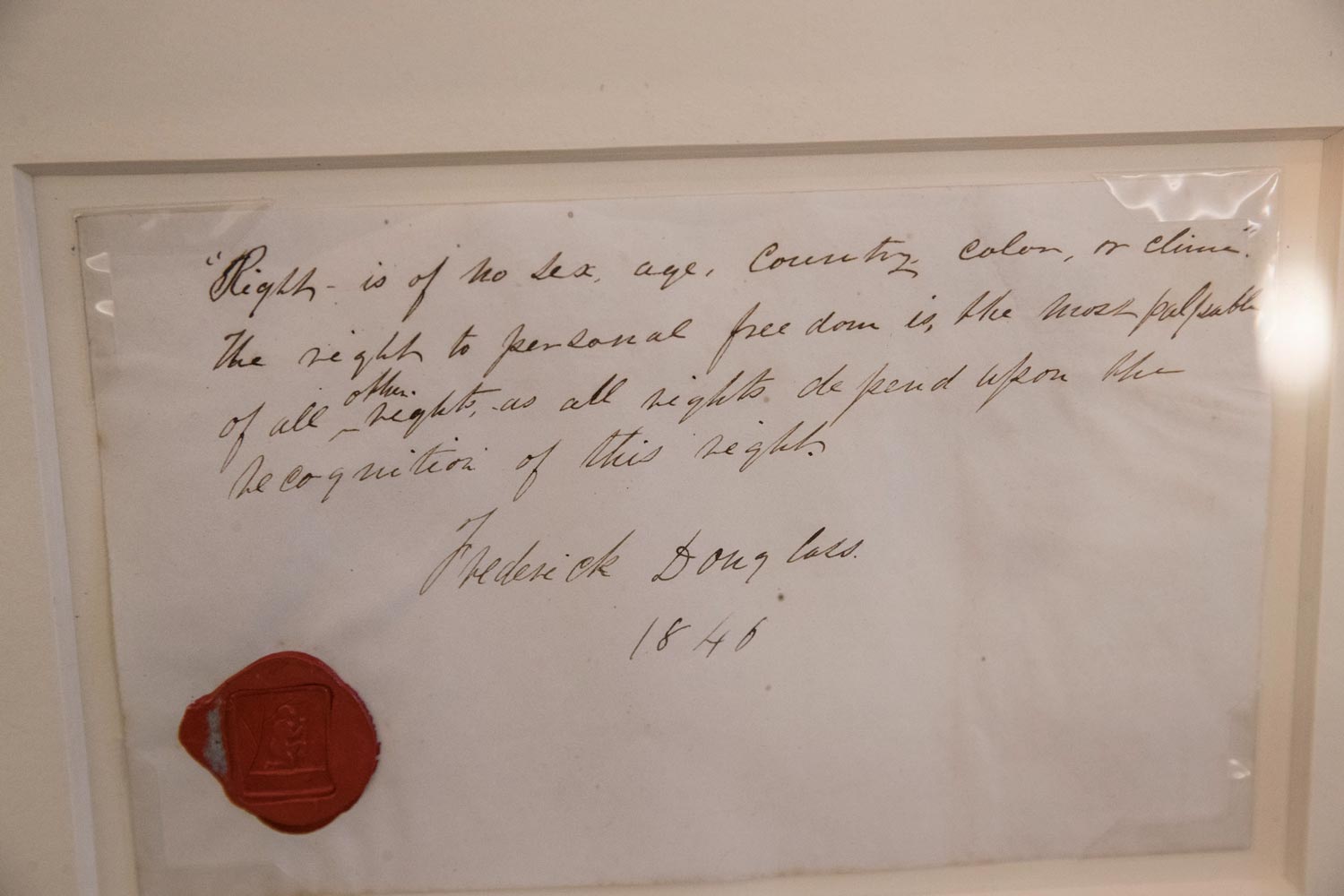 Frederick Douglass hand written letter