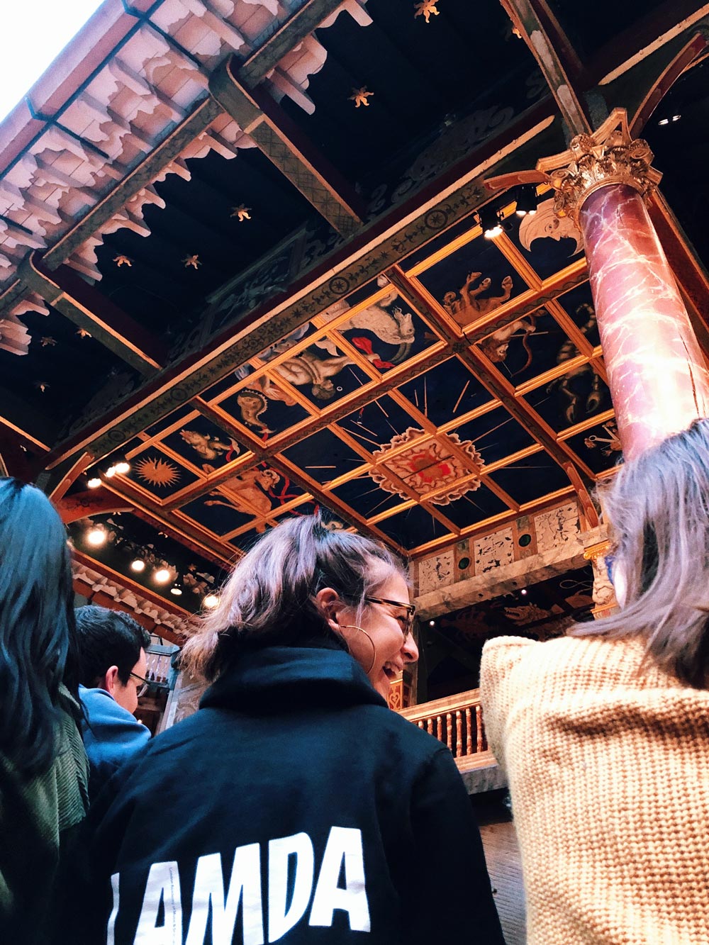 Moledor saw 51 plays while in London, including many at the Globe Theatre, shown here. 