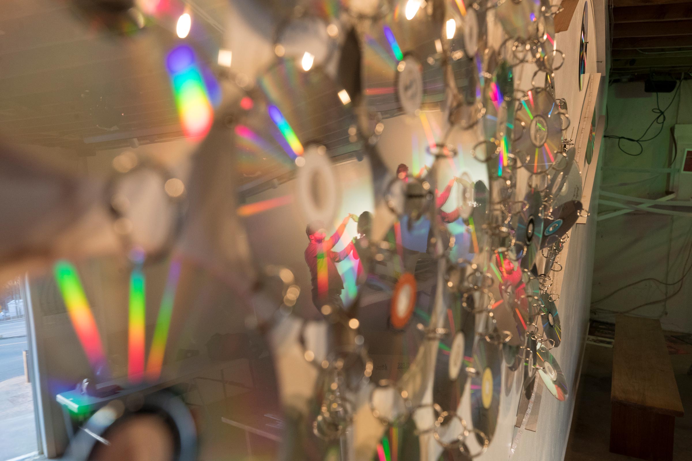 CDS hanging on a wall
