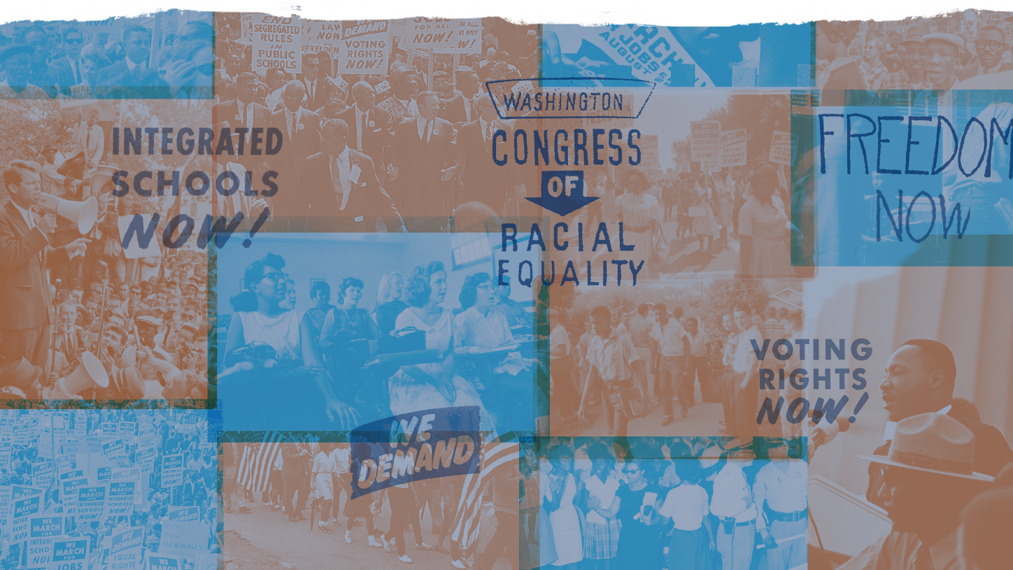 Collage of images from the civil rights movement