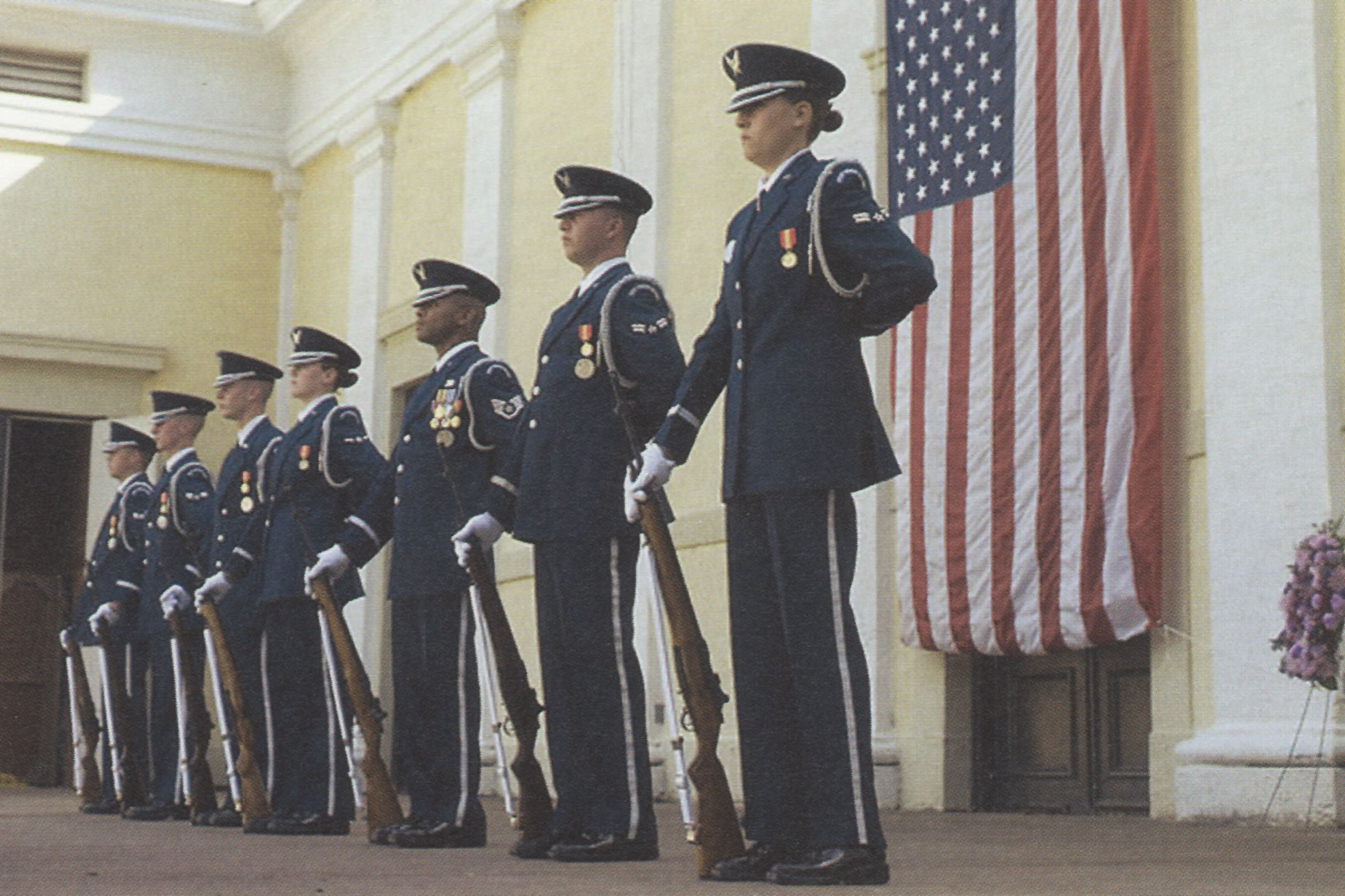 UVA ROTC students during a 2004 memorial service for Khan held on Grounds. 