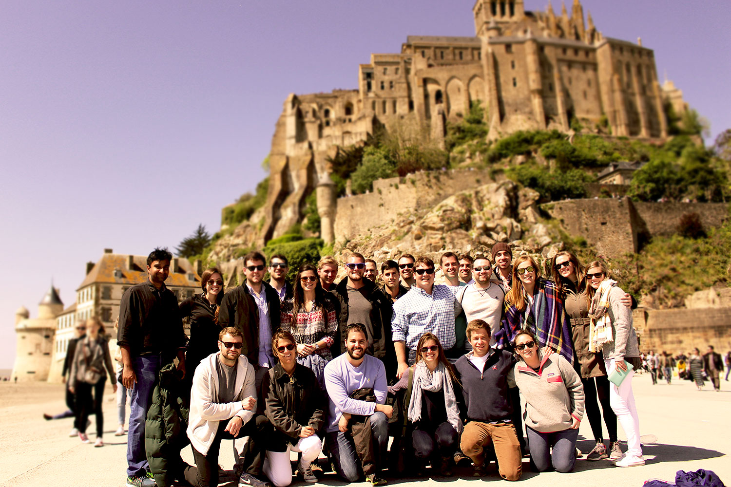 The group toured the Normandy beaches and Mont Saint-Michel, pictured here. 