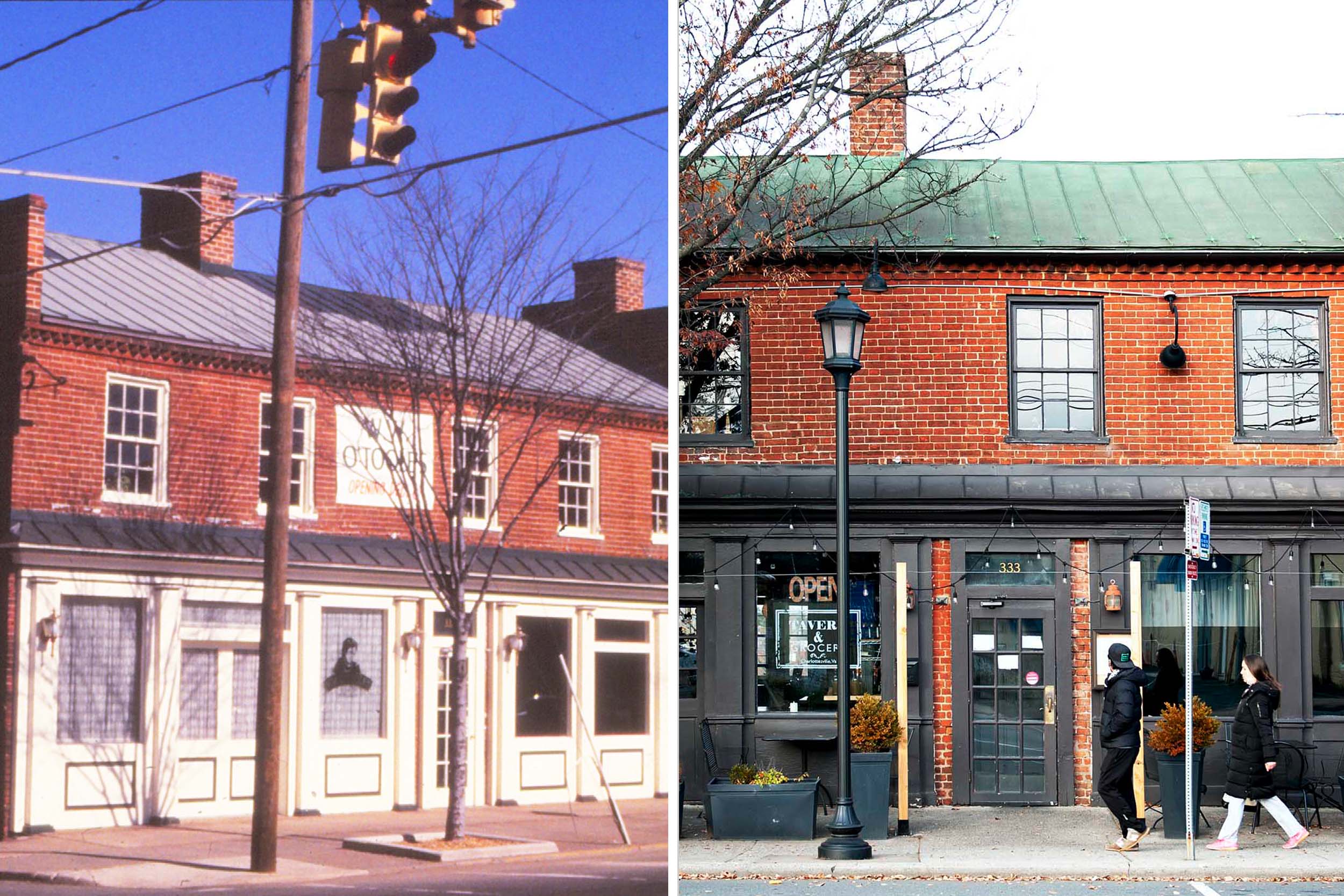 Inge’s grocery store years ago, left, and Inge’s grocery store now, right