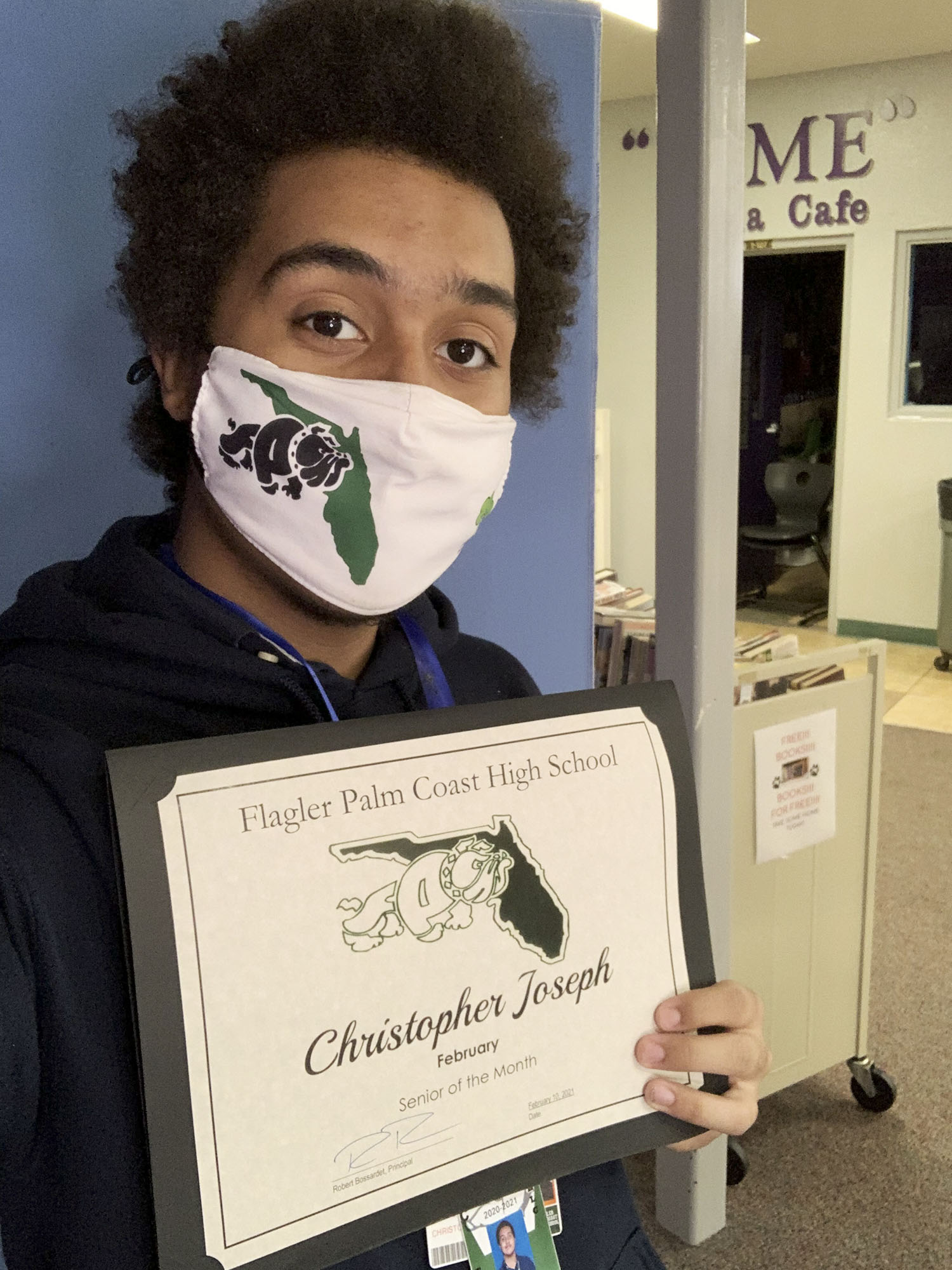 Christopher Joseph holds a Senior of the certificate from Flagler Palm Coast High School