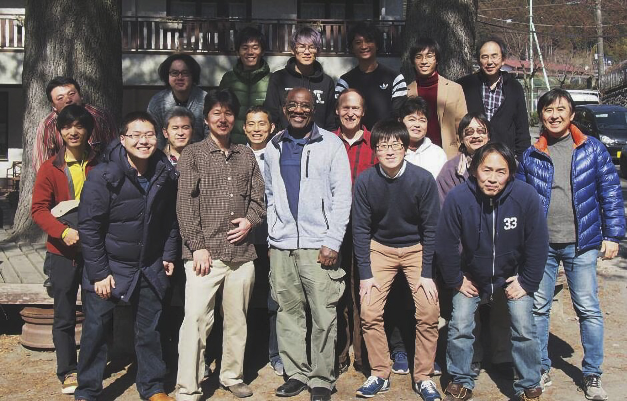 Gary Ham, center, with a group of people on his trip to Japan