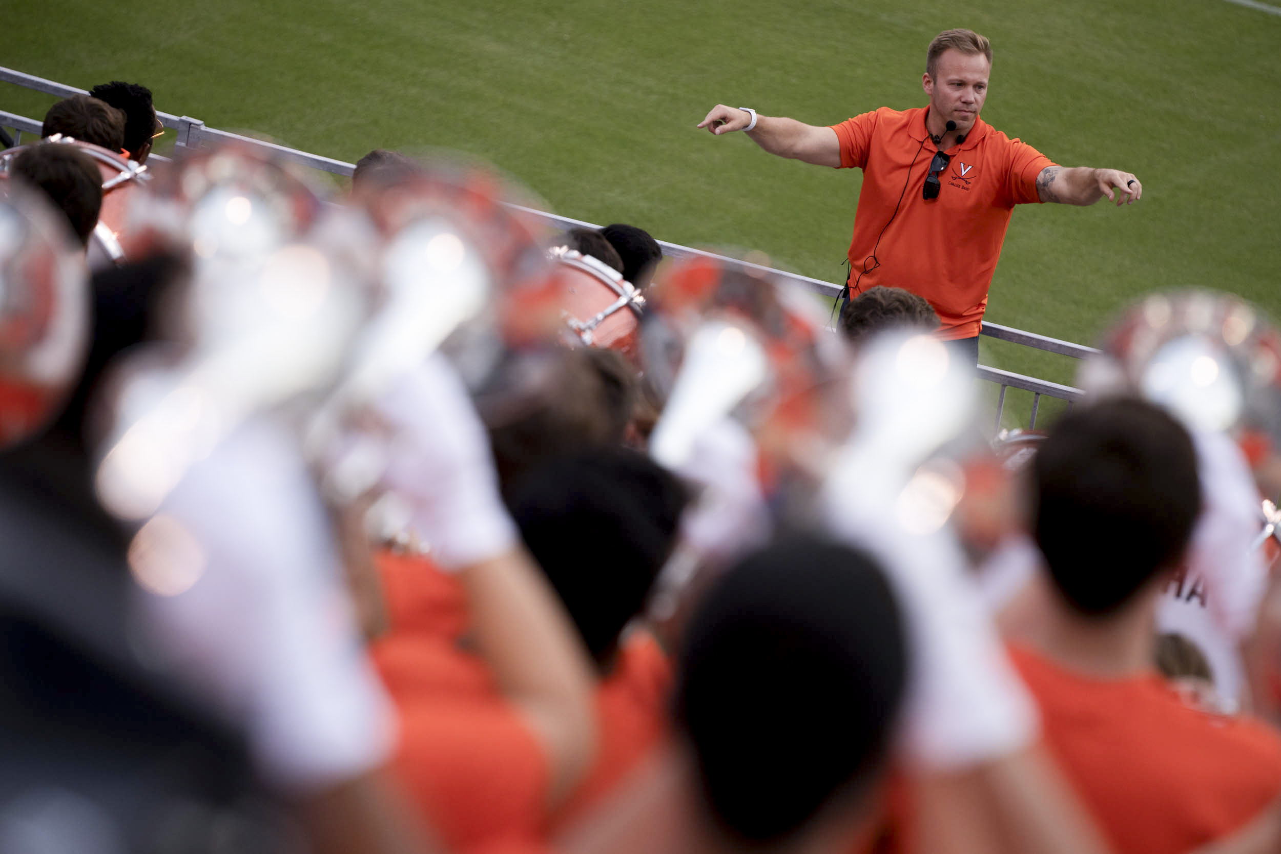 UVA Marching band playing in the stands